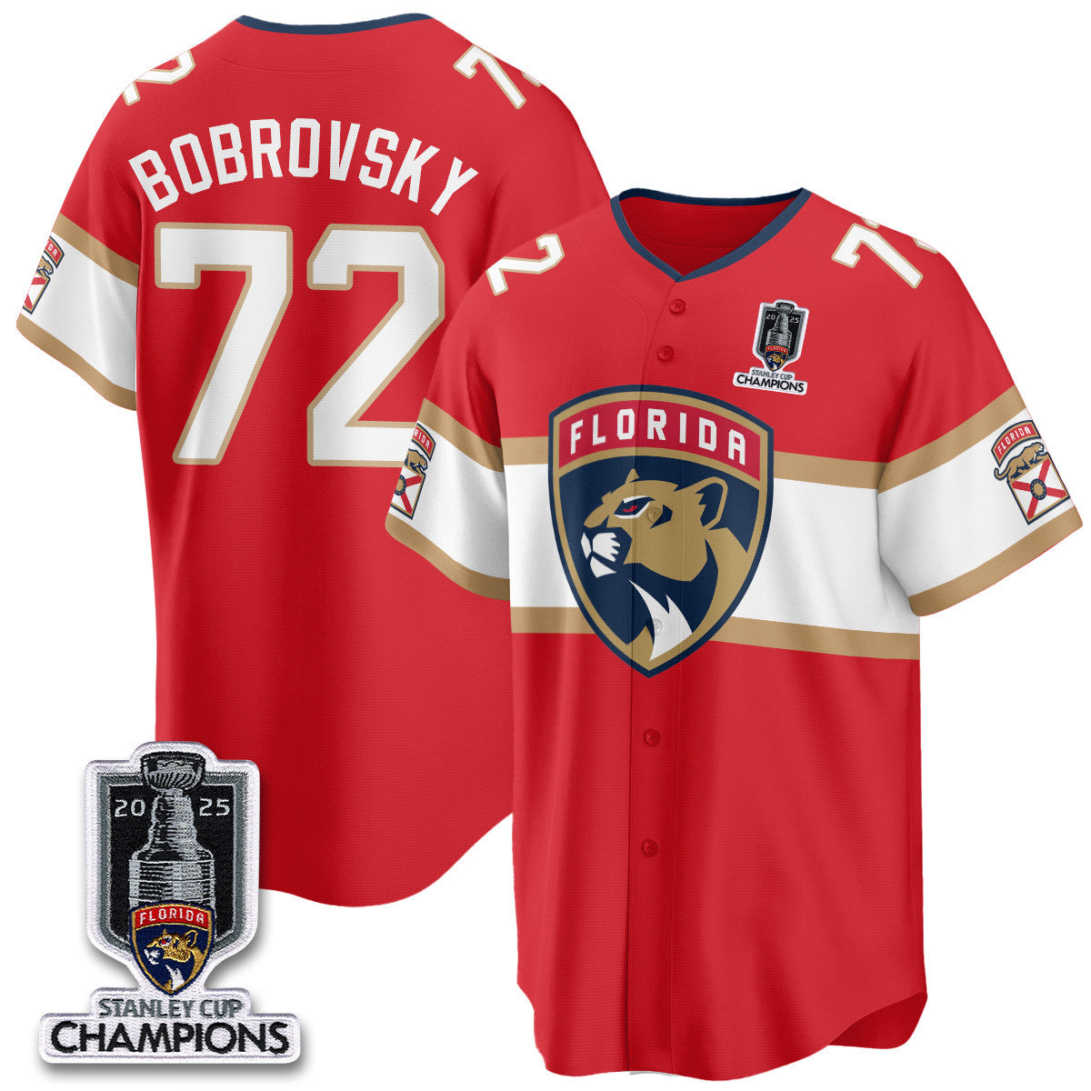 FLA 2025 Stanley Cup Champions Baseball Jersey - Stitched