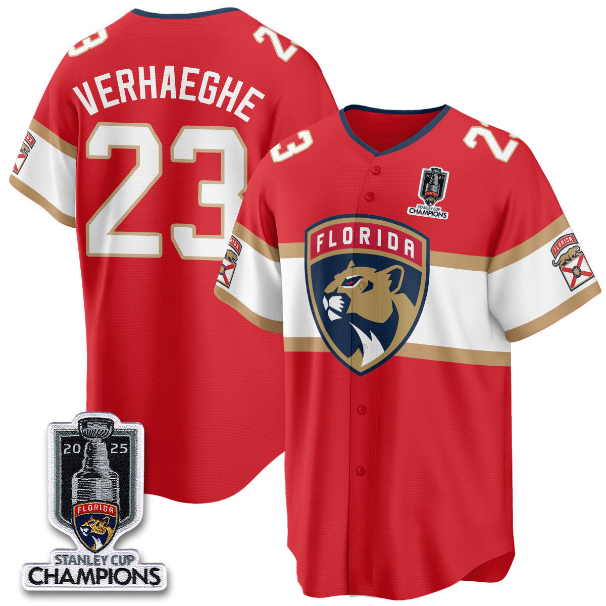 FLA 2025 Stanley Cup Champions Baseball Jersey - Stitched