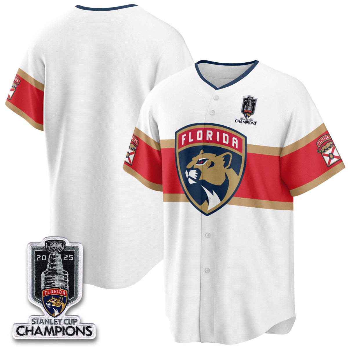 FLA 2025 Stanley Cup Champions Baseball Jersey - Stitched
