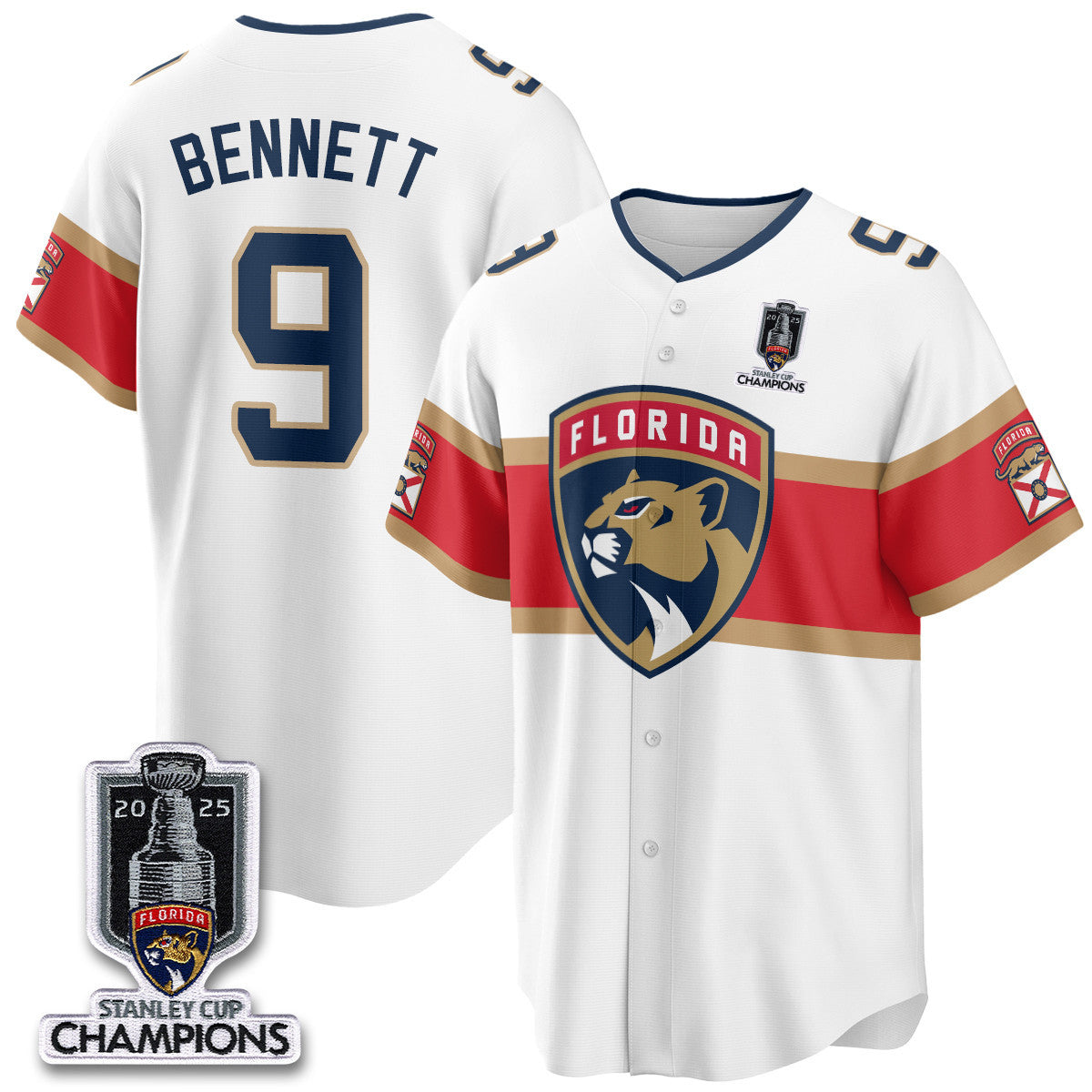 FLA 2025 Stanley Cup Champions Baseball Jersey - Stitched
