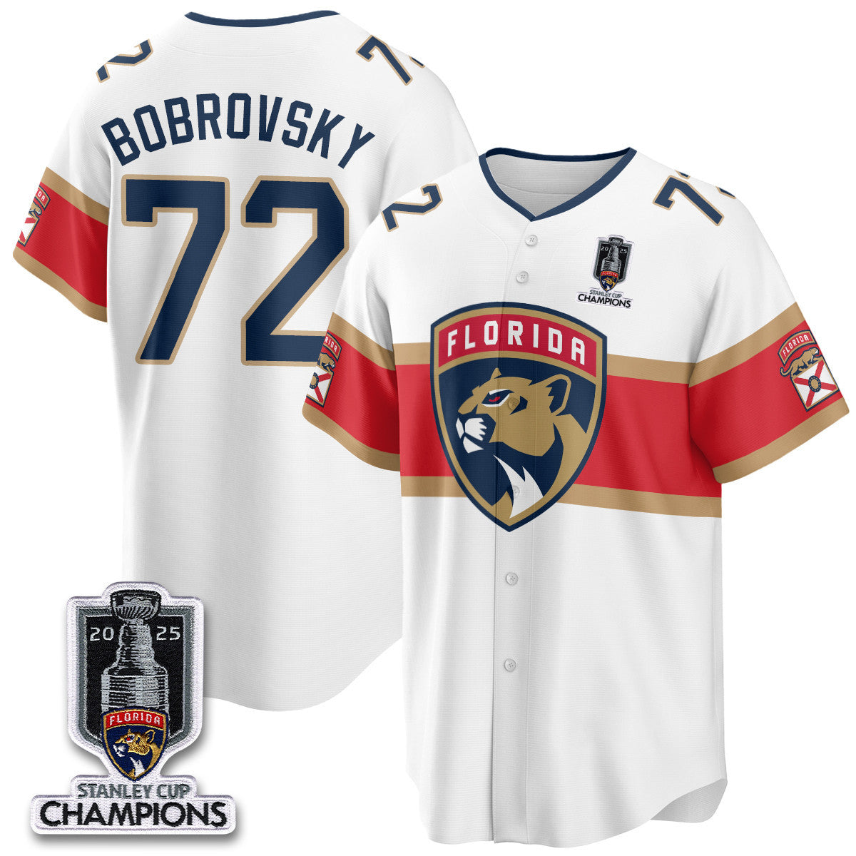 FLA 2025 Stanley Cup Champions Baseball Jersey - Stitched