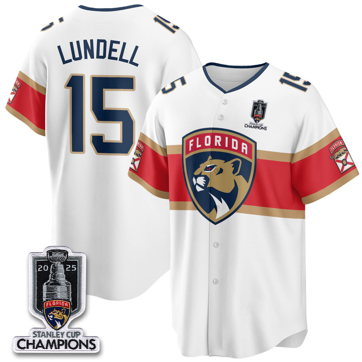FLA 2025 Stanley Cup Champions Baseball Jersey - Stitched