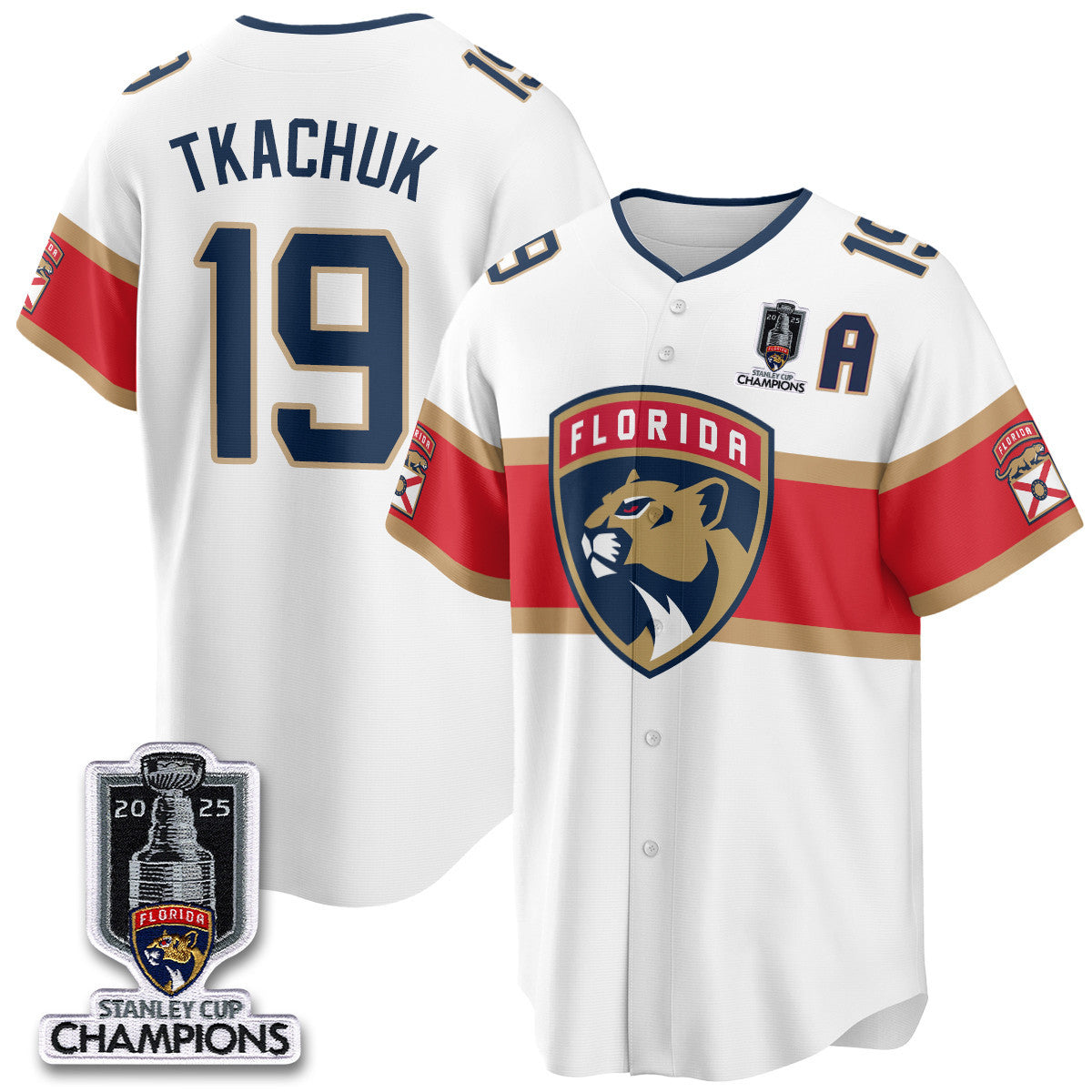 FLA 2025 Stanley Cup Champions Baseball Jersey - Stitched