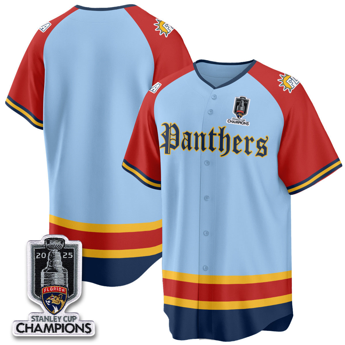 FLA 2025 Stanley Cup Champions Baseball Jersey V2 - Stitched