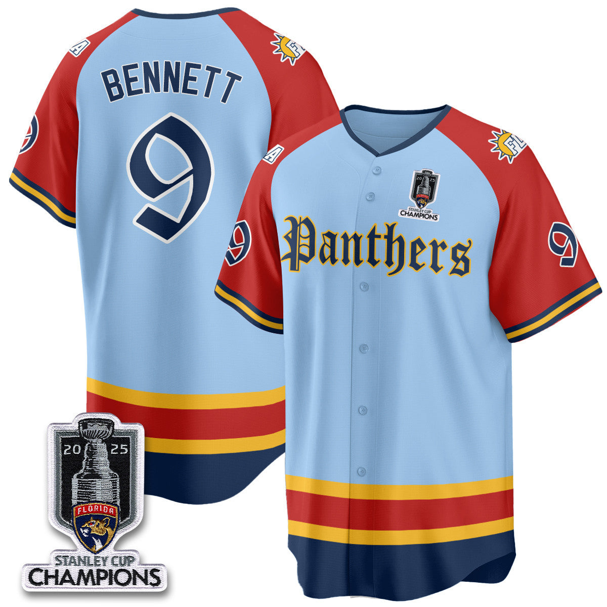 FLA 2025 Stanley Cup Champions Baseball Jersey V2 - Stitched