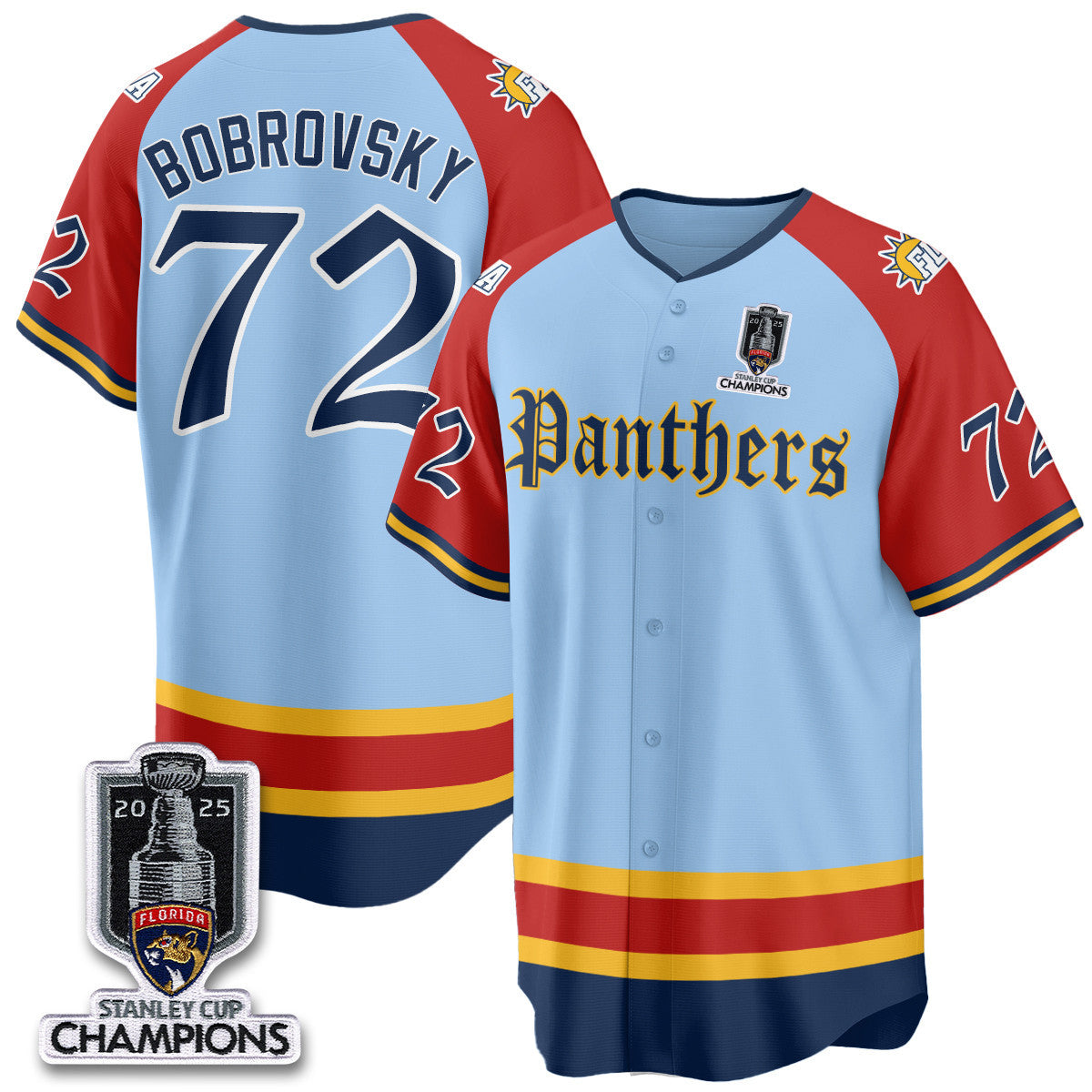 FLA 2025 Stanley Cup Champions Baseball Jersey V2 - Stitched