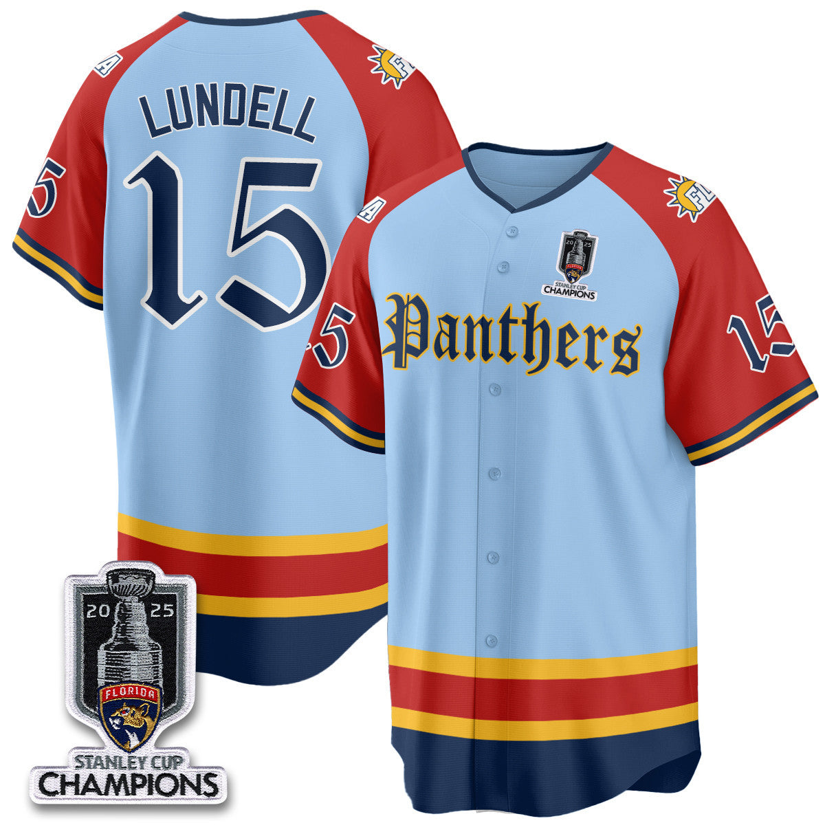 FLA 2025 Stanley Cup Champions Baseball Jersey V2 - Stitched