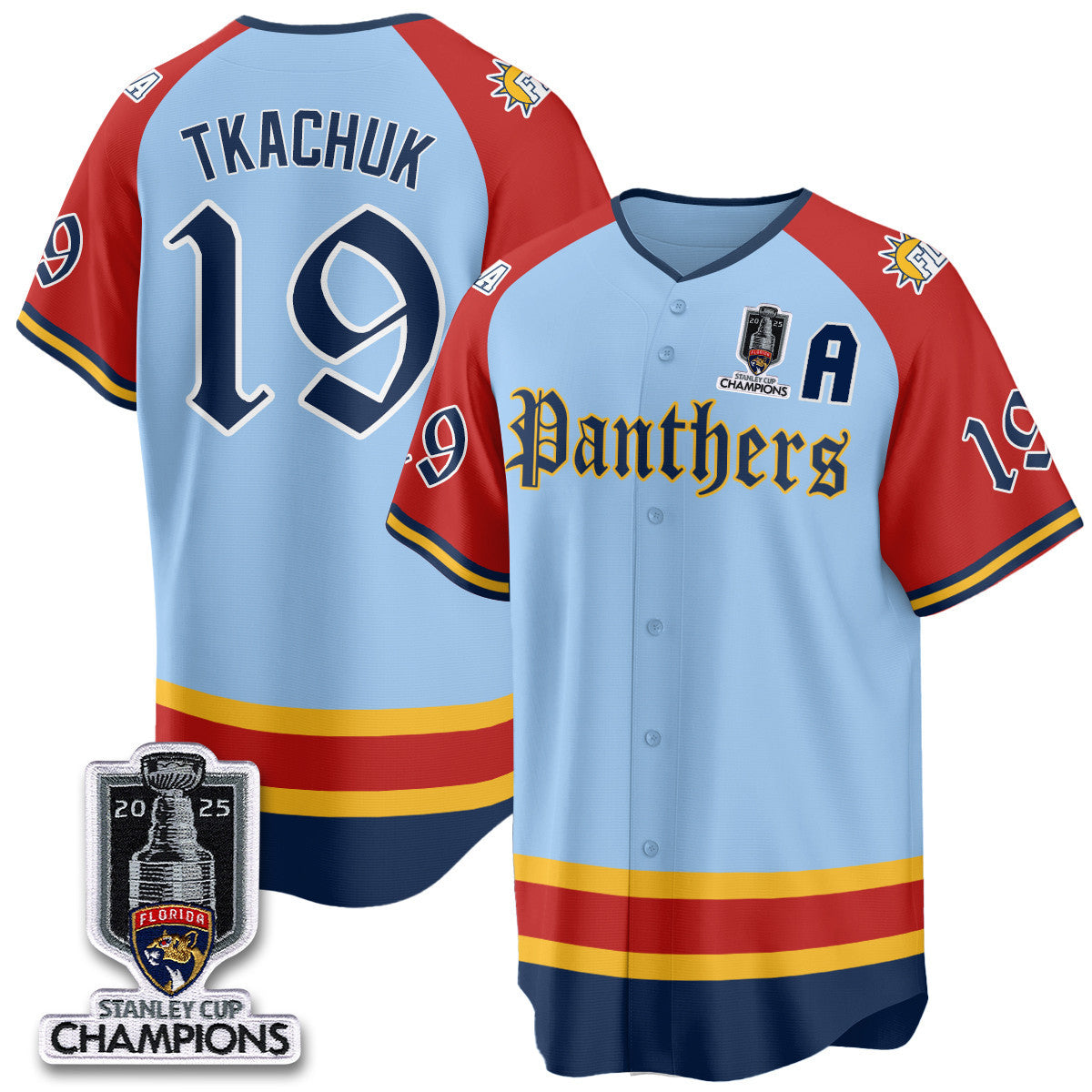 FLA 2025 Stanley Cup Champions Baseball Jersey V2 - Stitched