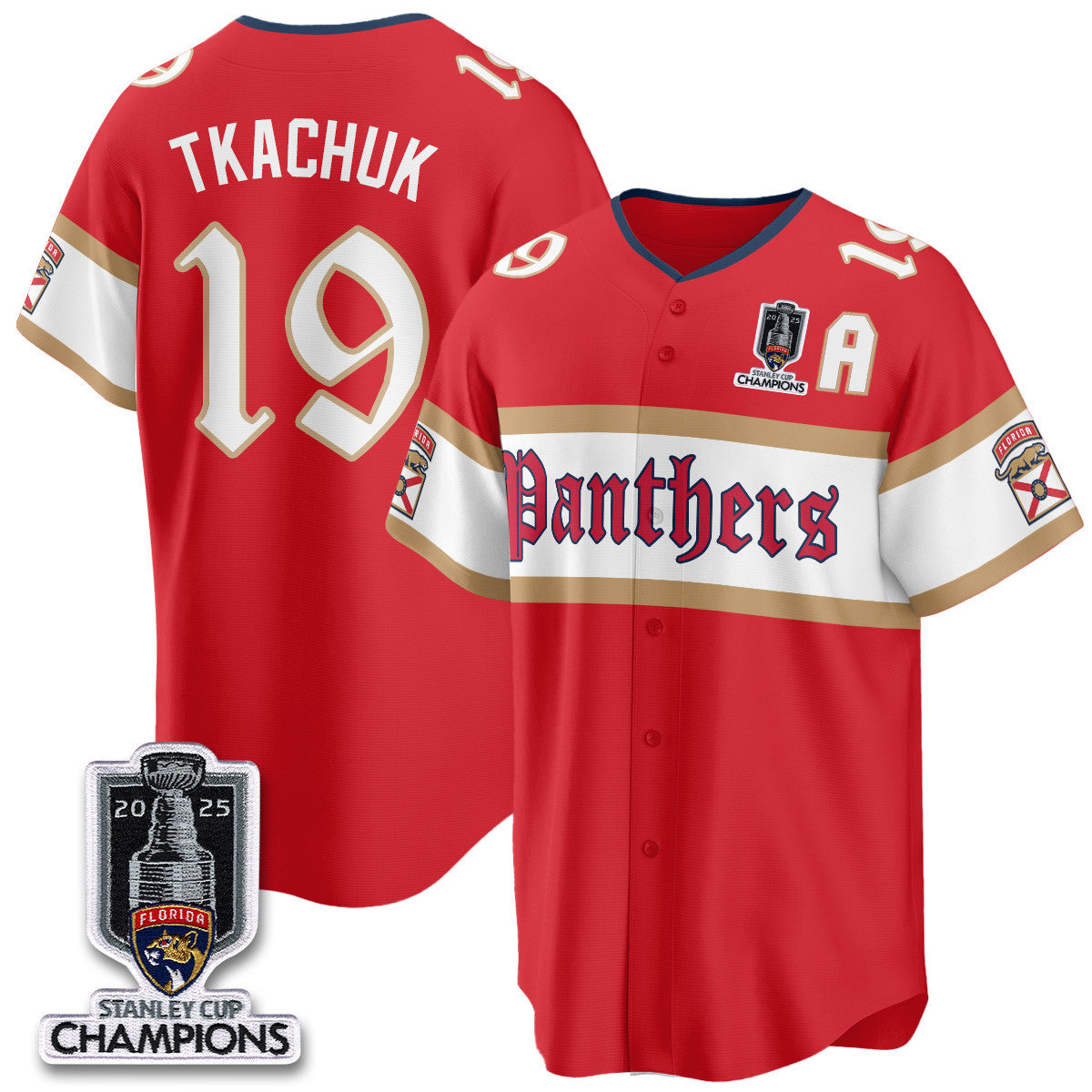 FLA 2025 Stanley Cup Champions Baseball Jersey V2 - Stitched