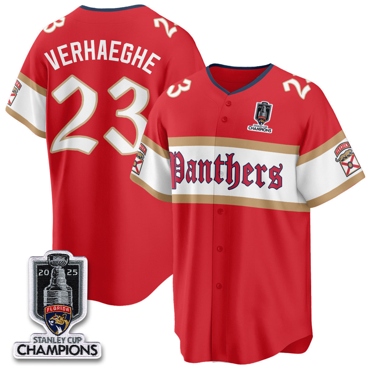 FLA 2025 Stanley Cup Champions Baseball Jersey V2 - Stitched