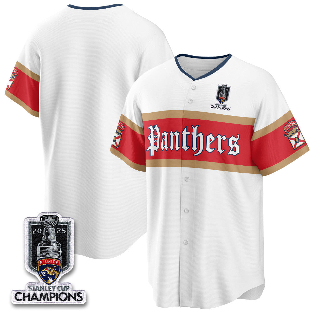 FLA 2025 Stanley Cup Champions Baseball Jersey V2 - Stitched