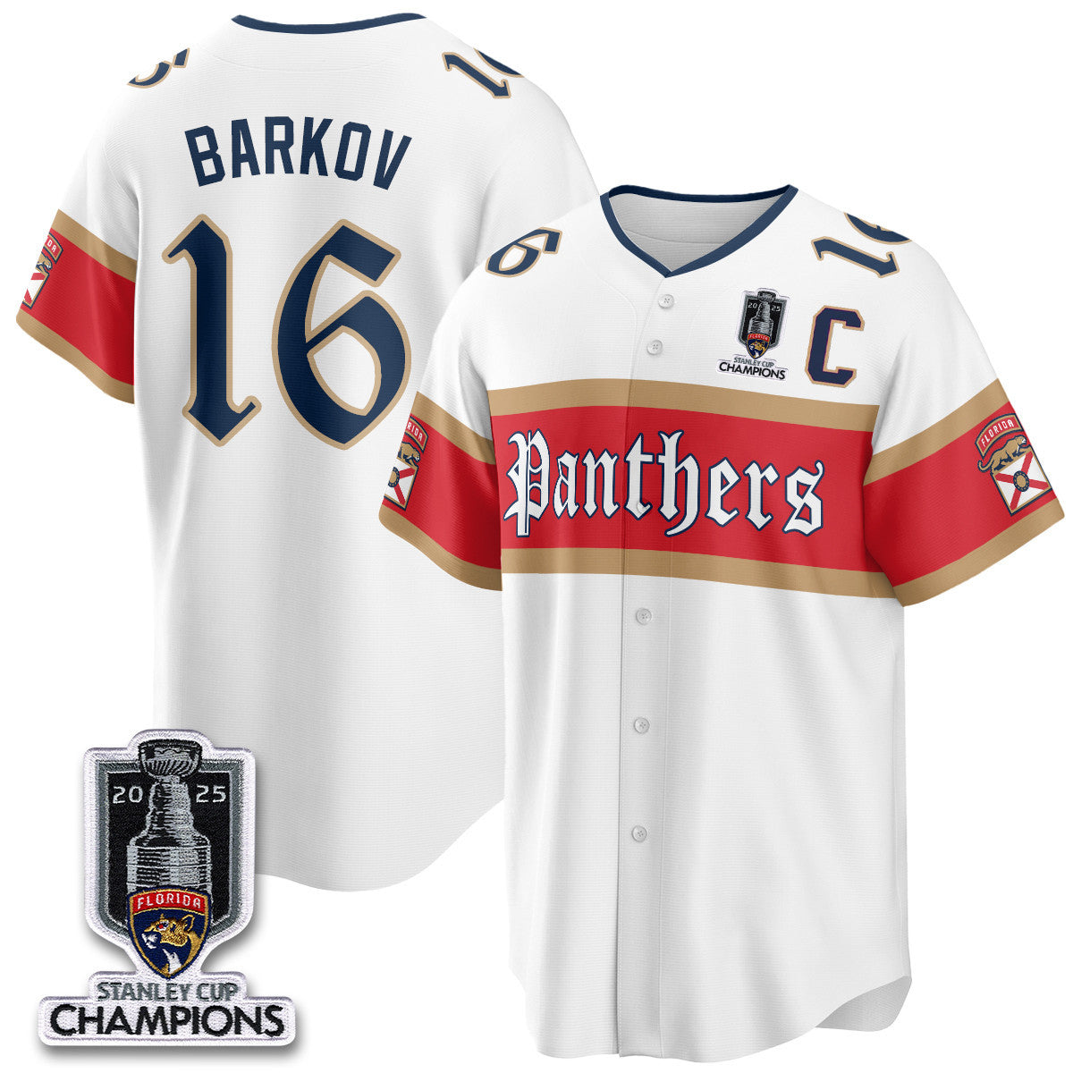 FLA 2025 Stanley Cup Champions Baseball Jersey V2 - Stitched