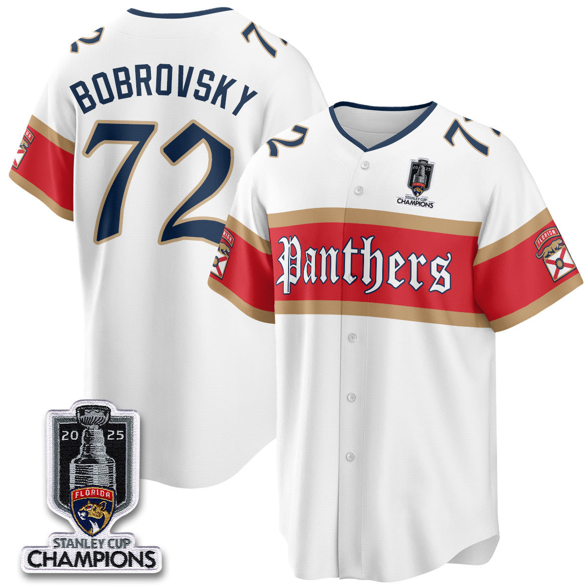 FLA 2025 Stanley Cup Champions Baseball Jersey V2 - Stitched