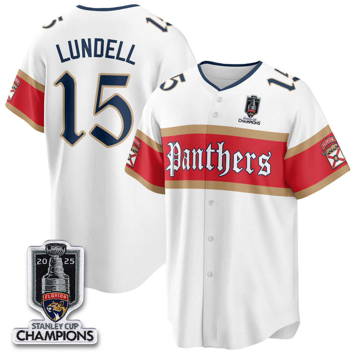 FLA 2025 Stanley Cup Champions Baseball Jersey V2 - Stitched