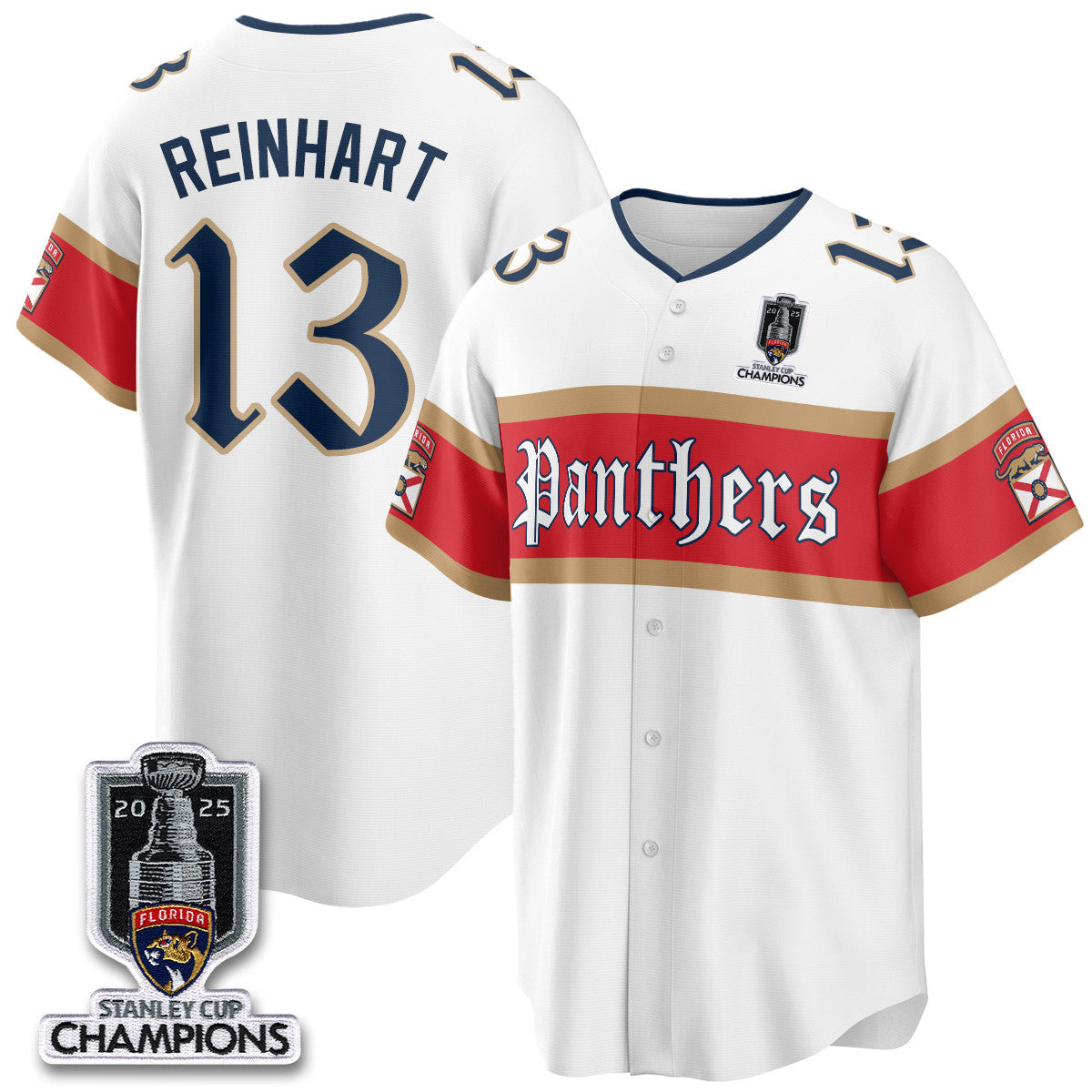 FLA 2025 Stanley Cup Champions Baseball Jersey V2 - Stitched