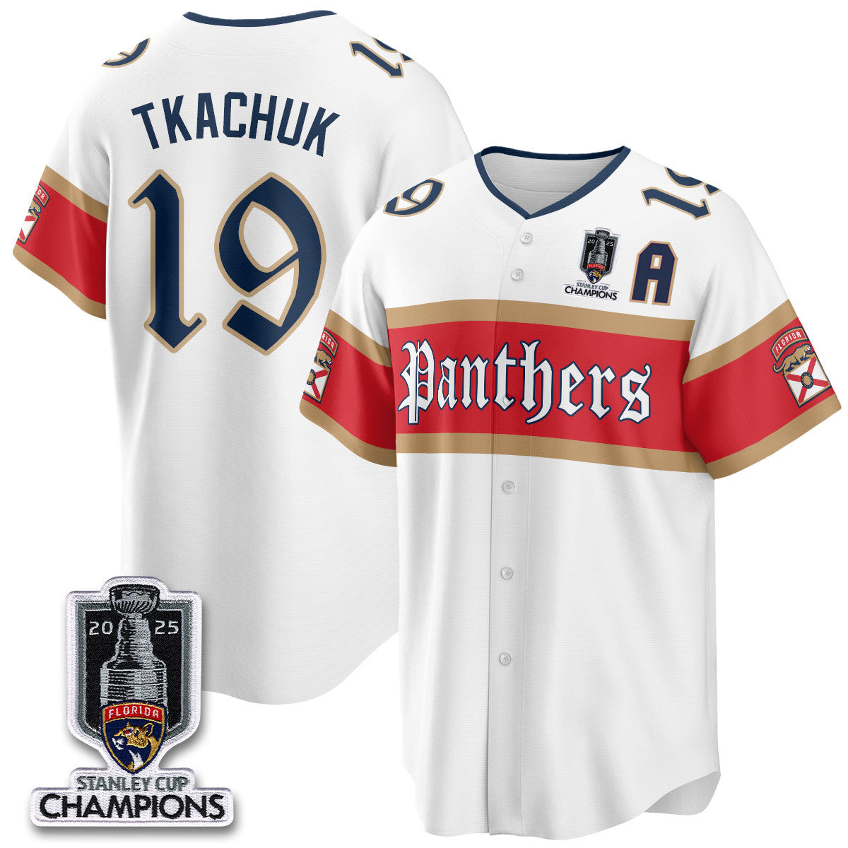 FLA 2025 Stanley Cup Champions Baseball Jersey V2 - Stitched