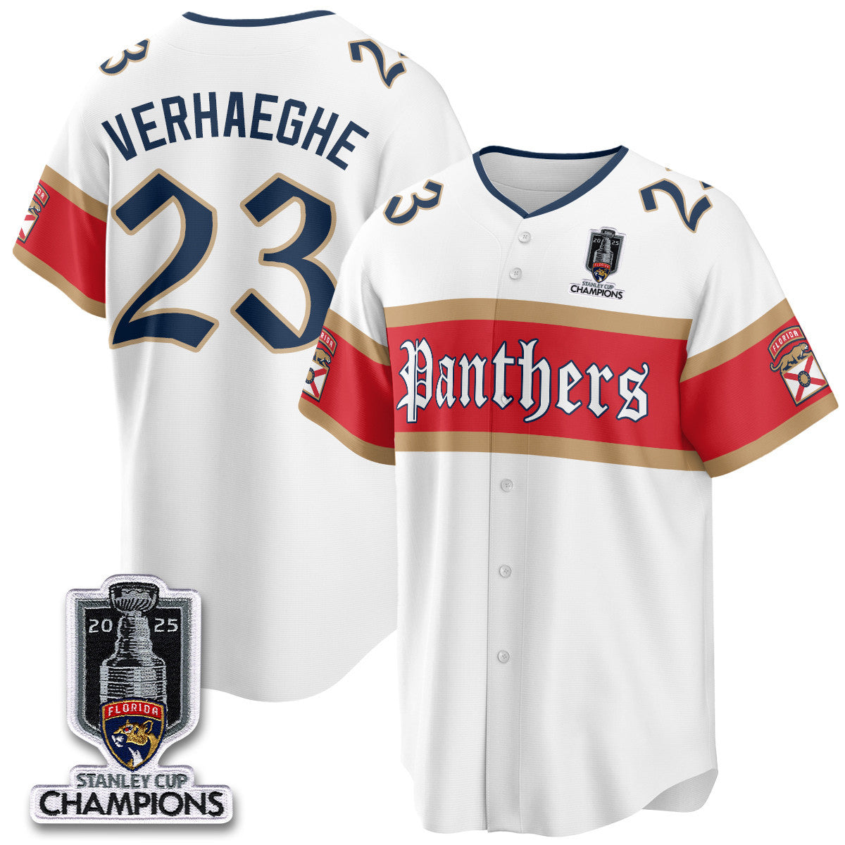 FLA 2025 Stanley Cup Champions Baseball Jersey V2 - Stitched