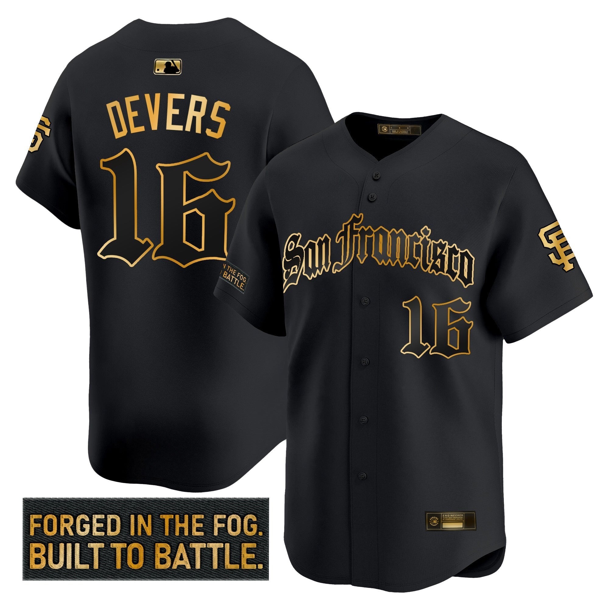 SF 'Gothic Fog Edition' Gold Vapor Premier Limited Jersey - Stitched