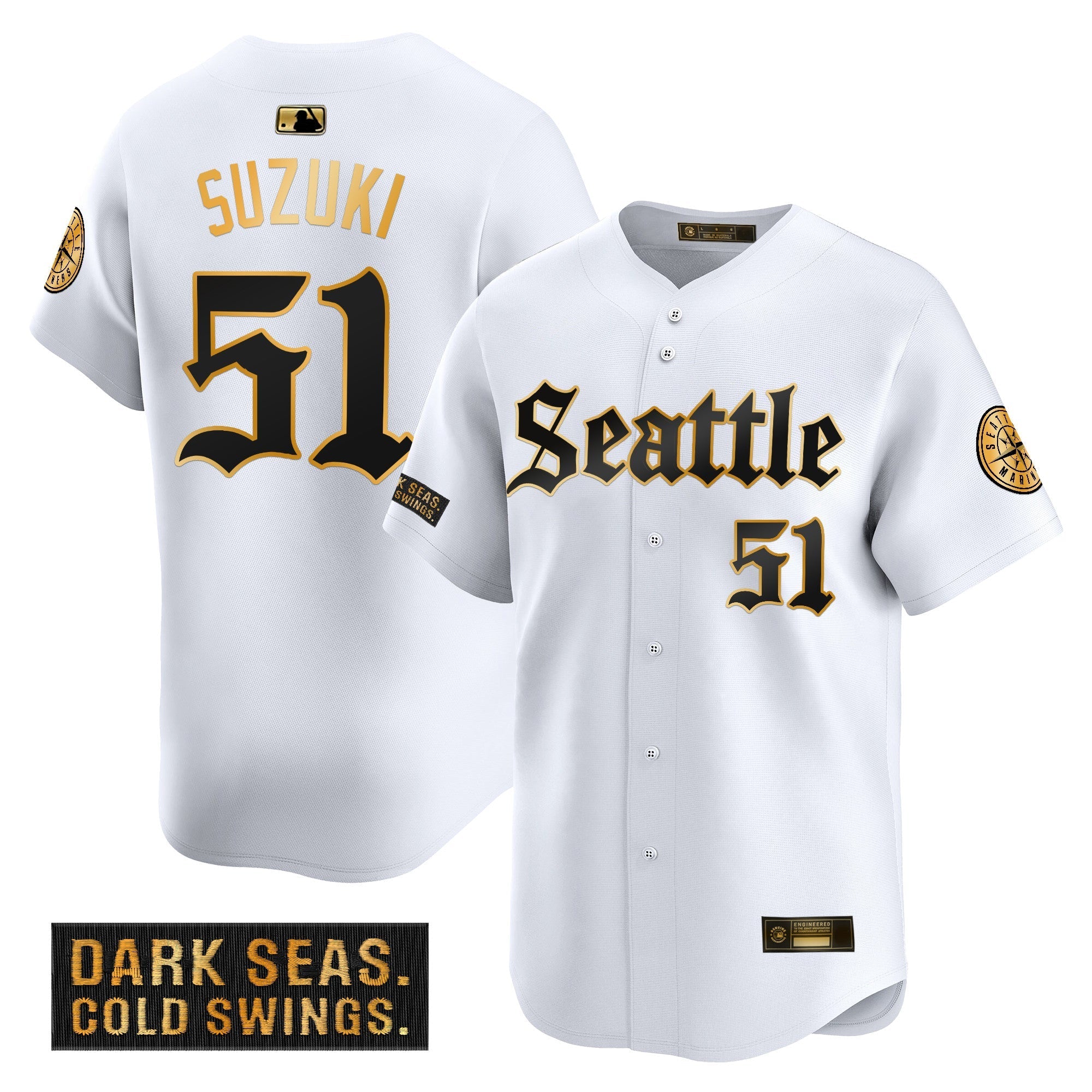 SEA 'Deep Sea Gothic Edition' Gold Vapor Premier Limited Jersey - Stitched