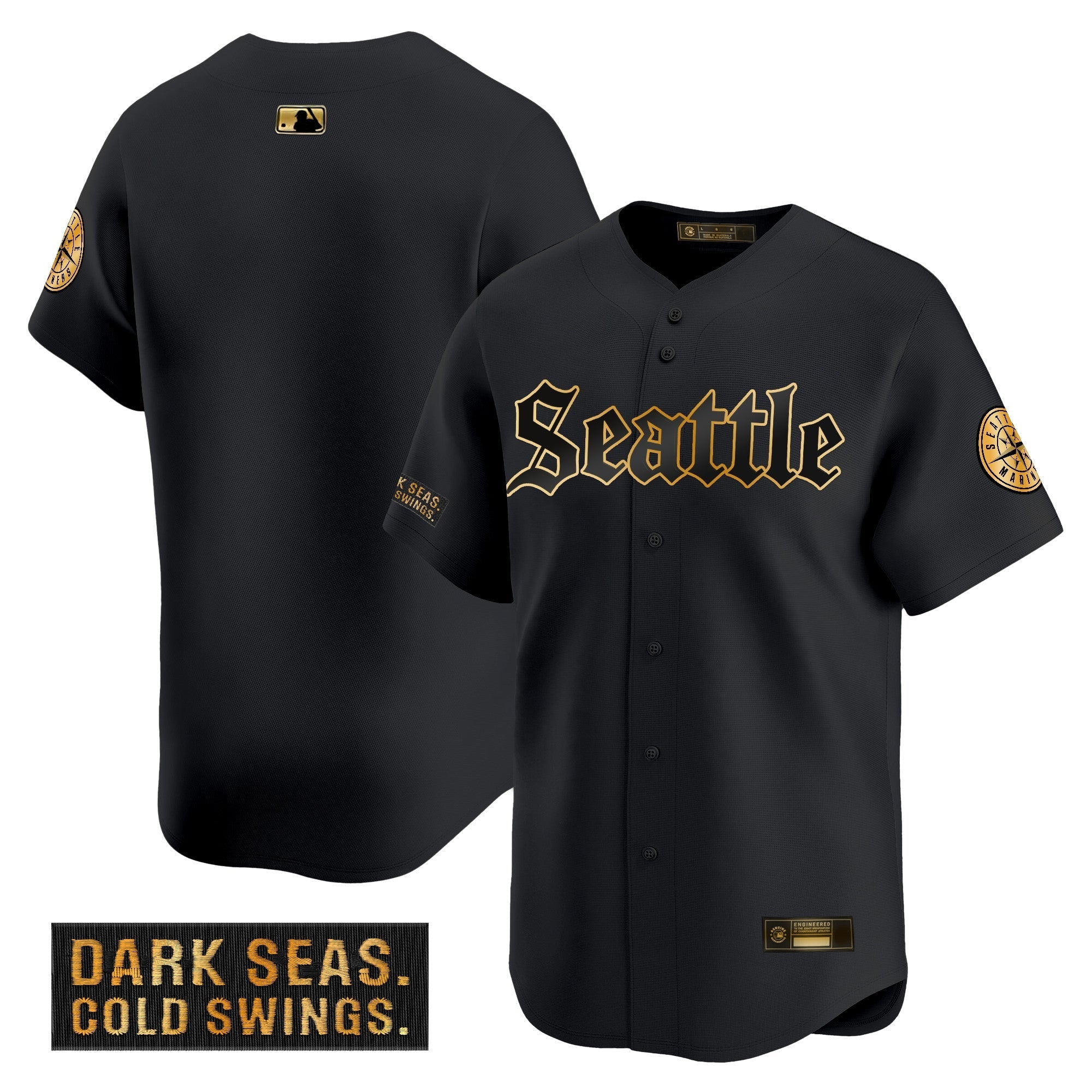SEA 'Deep Sea Gothic Edition' Gold Vapor Premier Limited Jersey - Stitched
