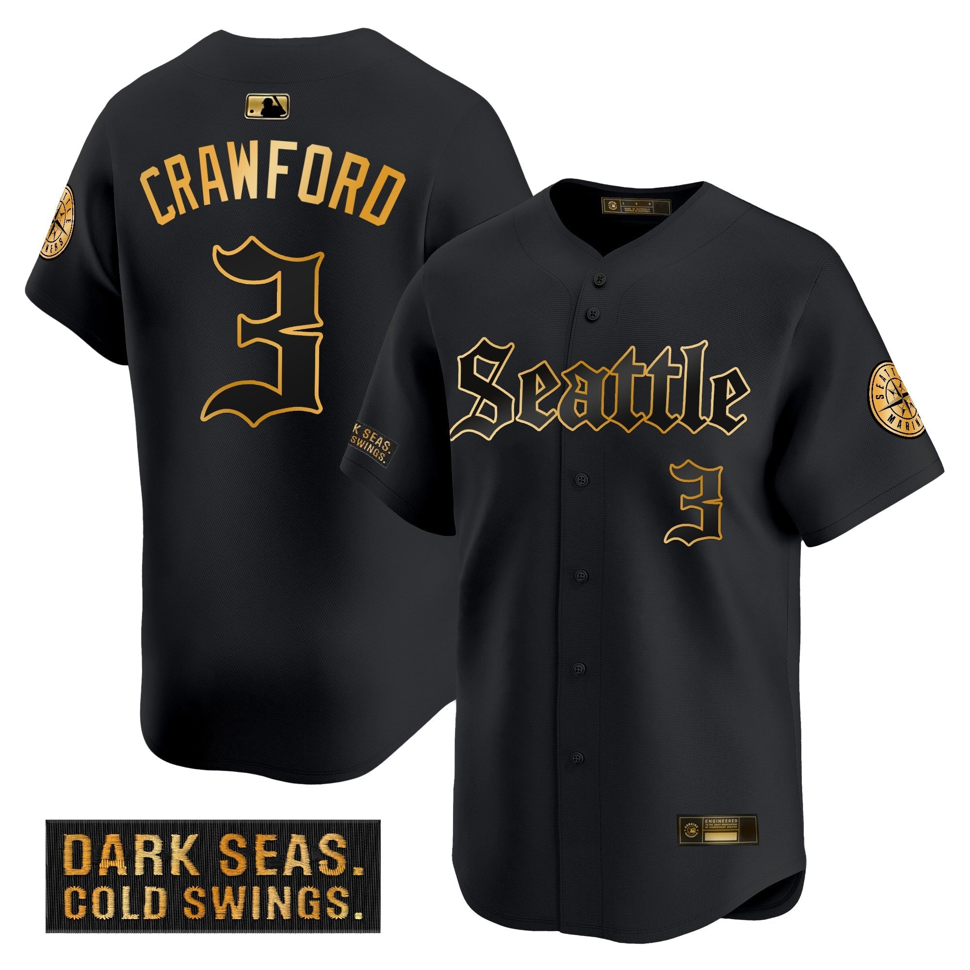 SEA 'Deep Sea Gothic Edition' Gold Vapor Premier Limited Jersey - Stitched