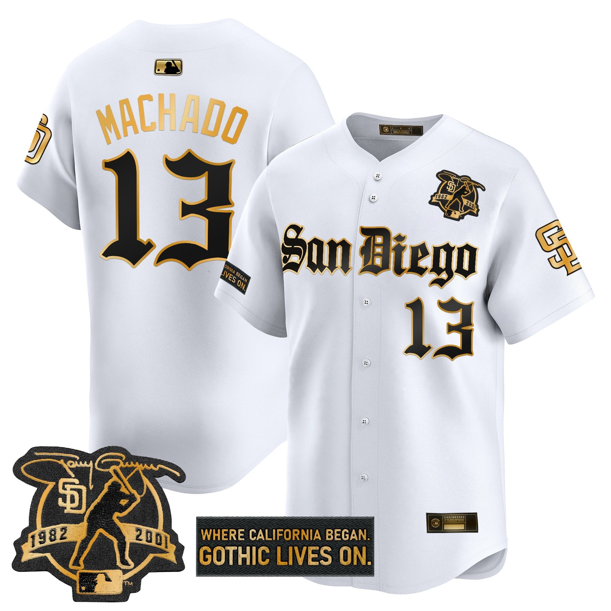 SD 'Gothic Edition' Gold Vapor Premier Limited Jersey - Stitched