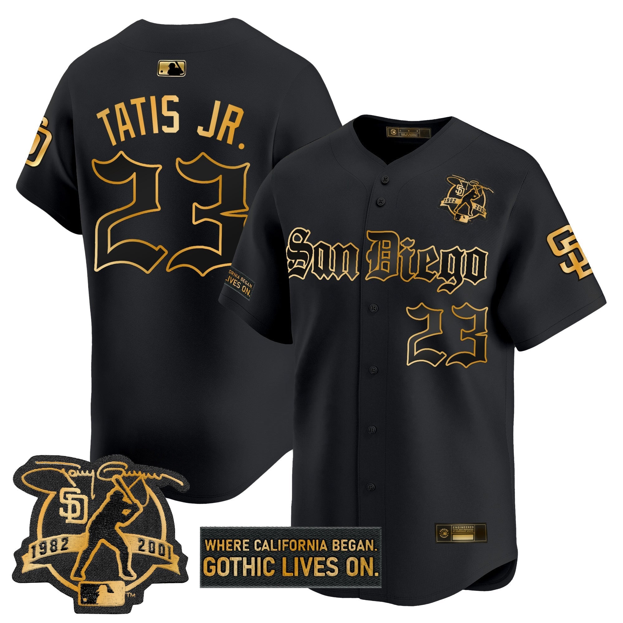 SD 'Gothic Edition' Gold Vapor Premier Limited Jersey - Stitched