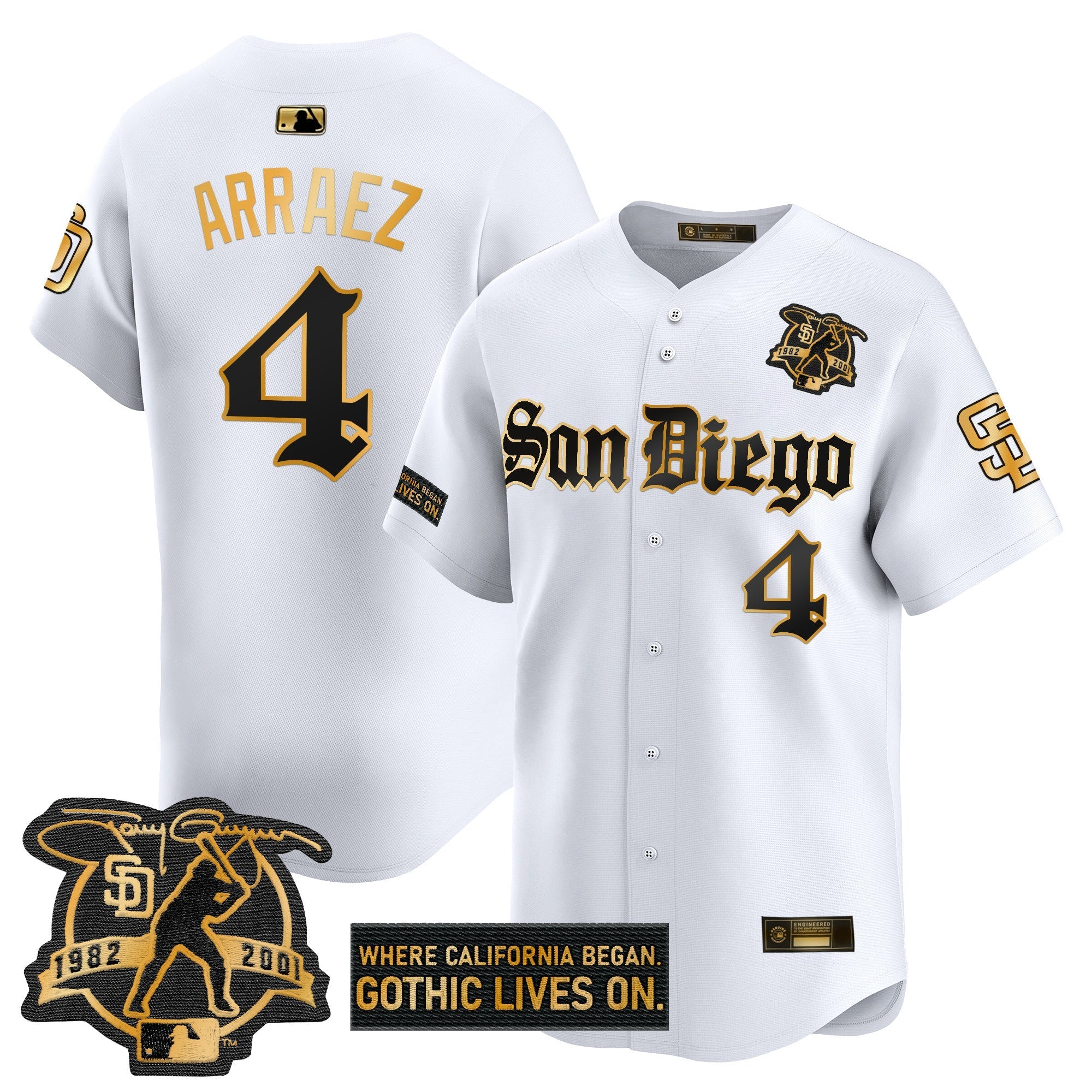SD 'Gothic Edition' Gold Vapor Premier Limited Jersey - Stitched