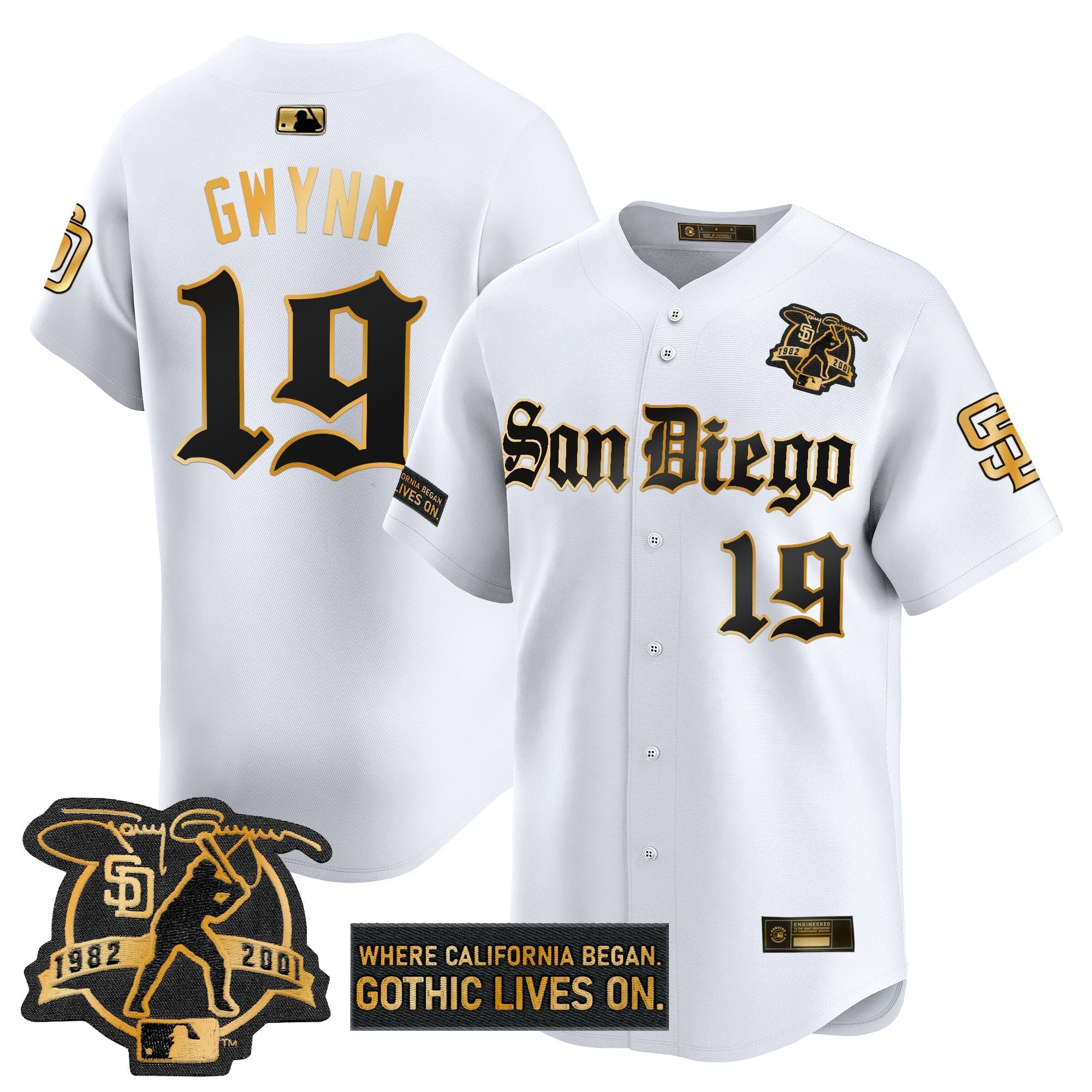 SD 'Gothic Edition' Gold Vapor Premier Limited Jersey - Stitched