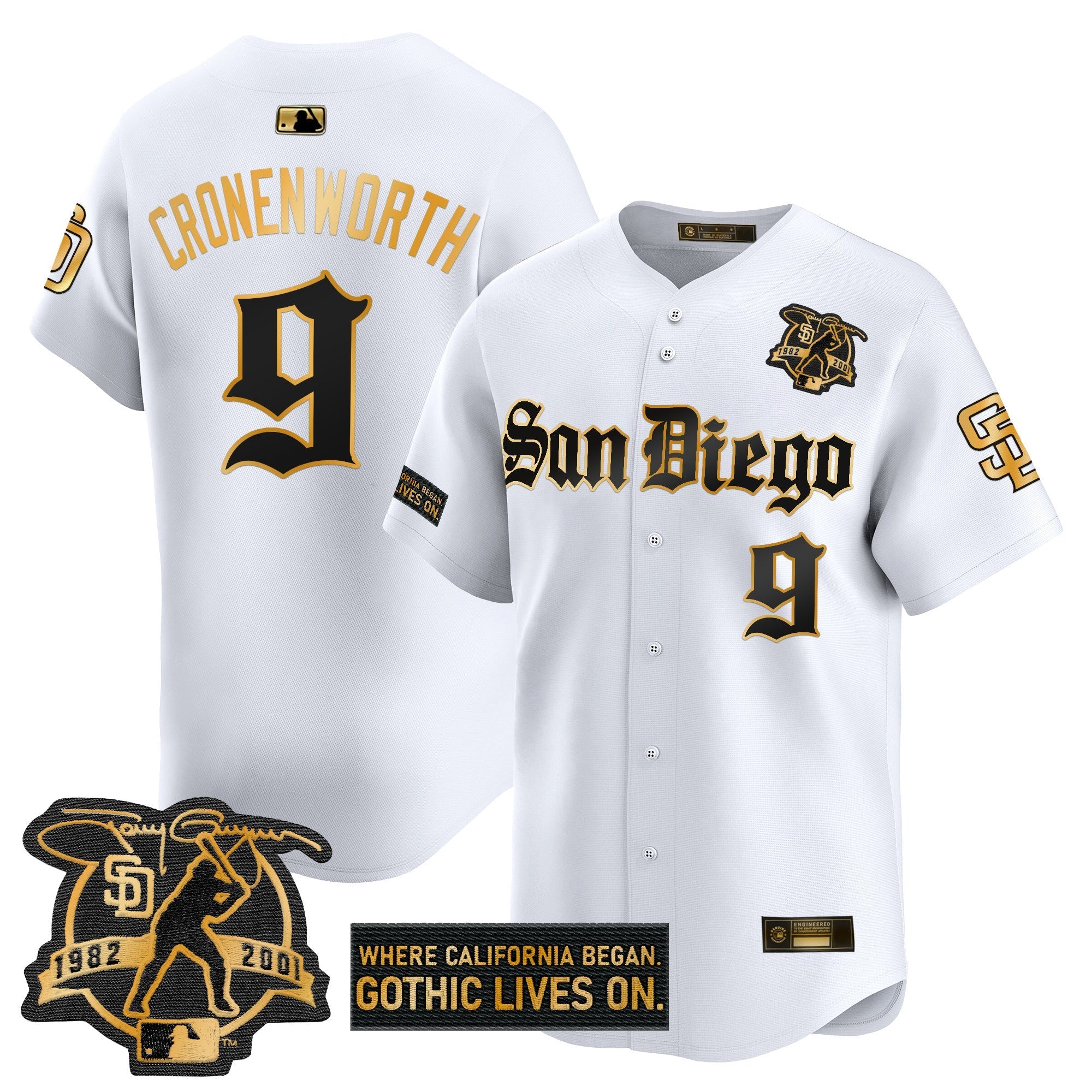 SD 'Gothic Edition' Gold Vapor Premier Limited Jersey - Stitched