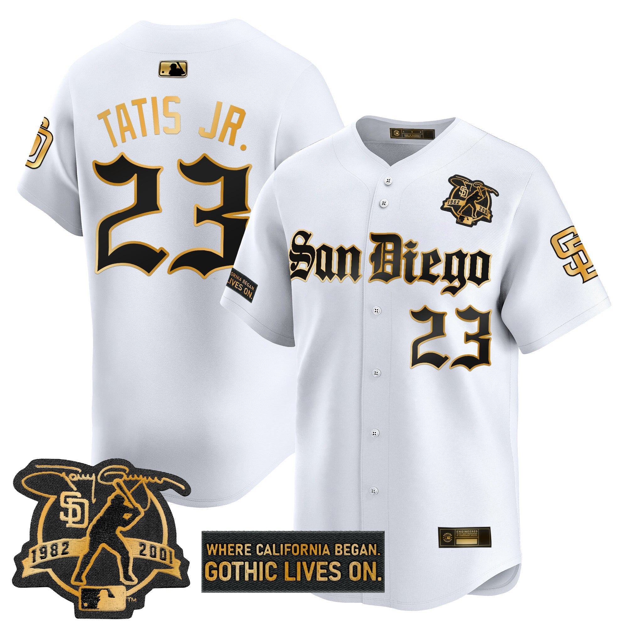 SD 'Gothic Edition' Gold Vapor Premier Limited Jersey - Stitched