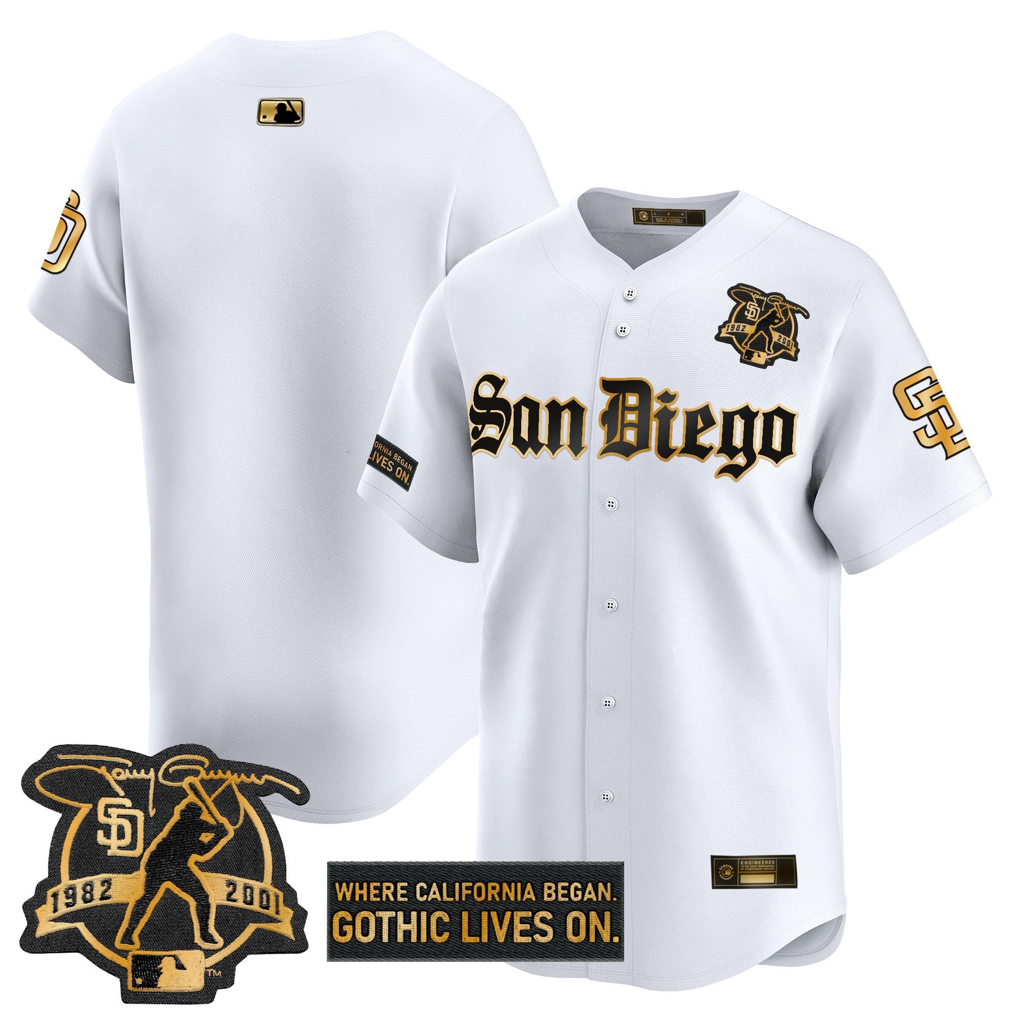 SD 'Gothic Edition' Gold Vapor Premier Limited Jersey - Stitched
