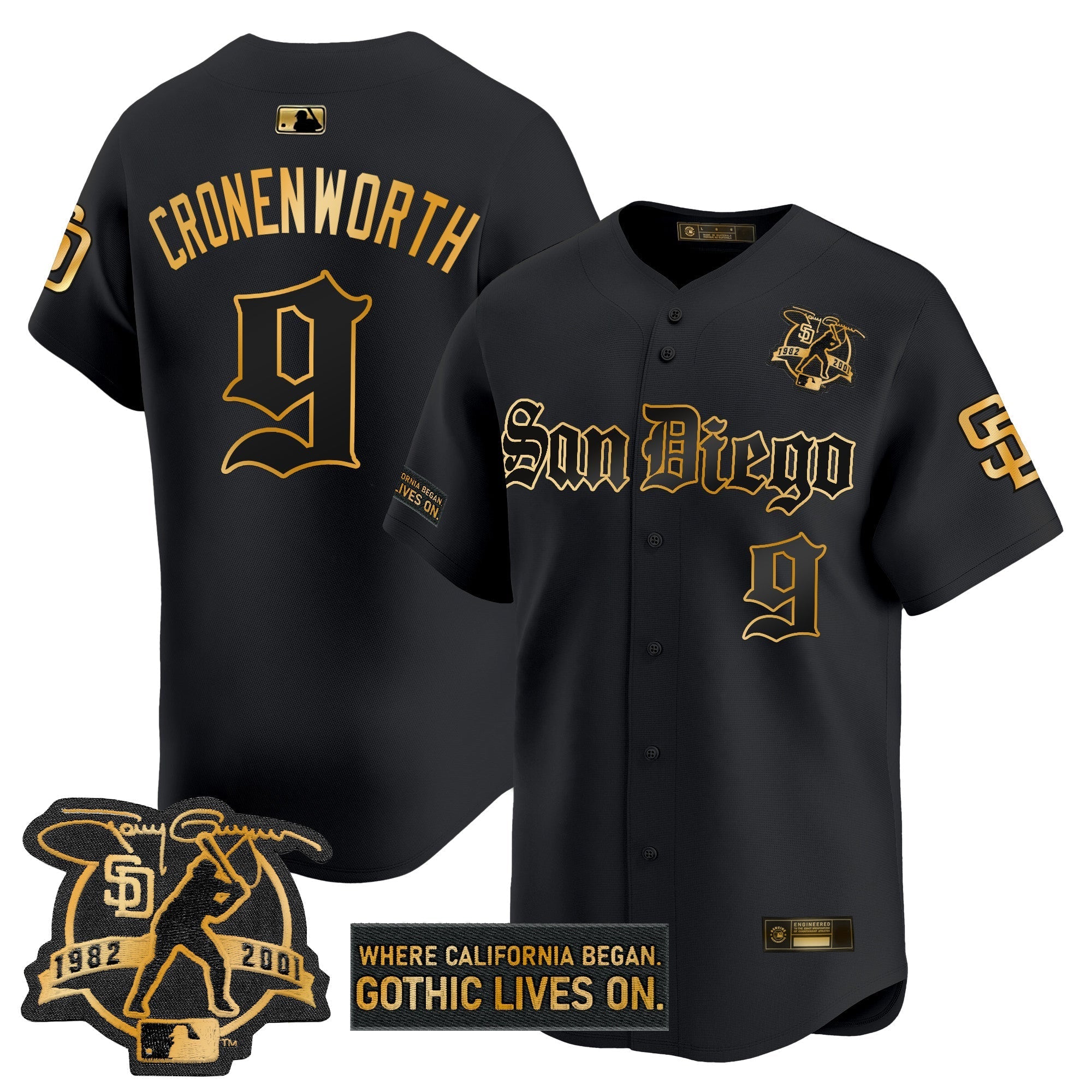 SD 'Gothic Edition' Gold Vapor Premier Limited Jersey - Stitched