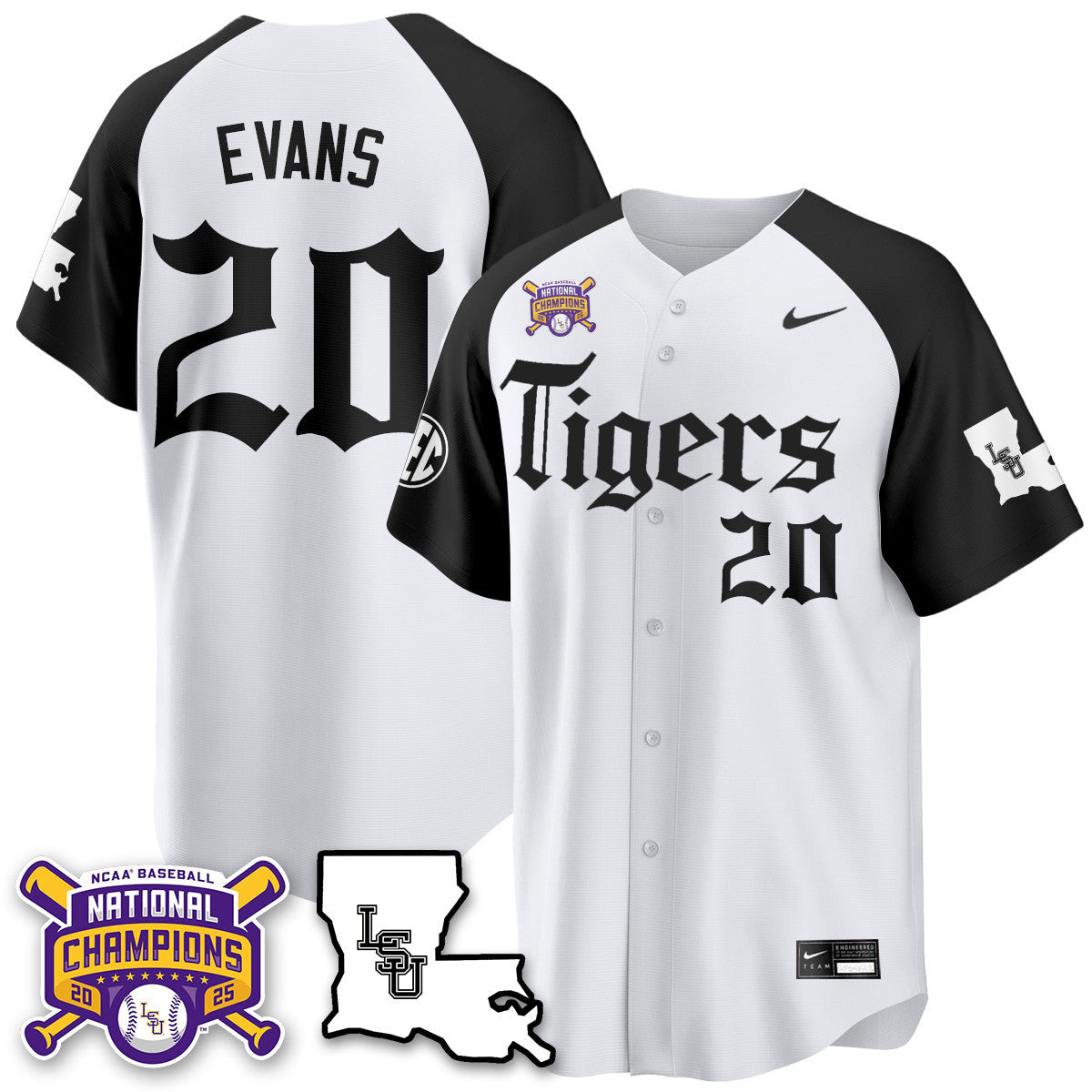 LSU 2025 World Series Champions 'Gothic Geaux Edition' Jersey - Stitched