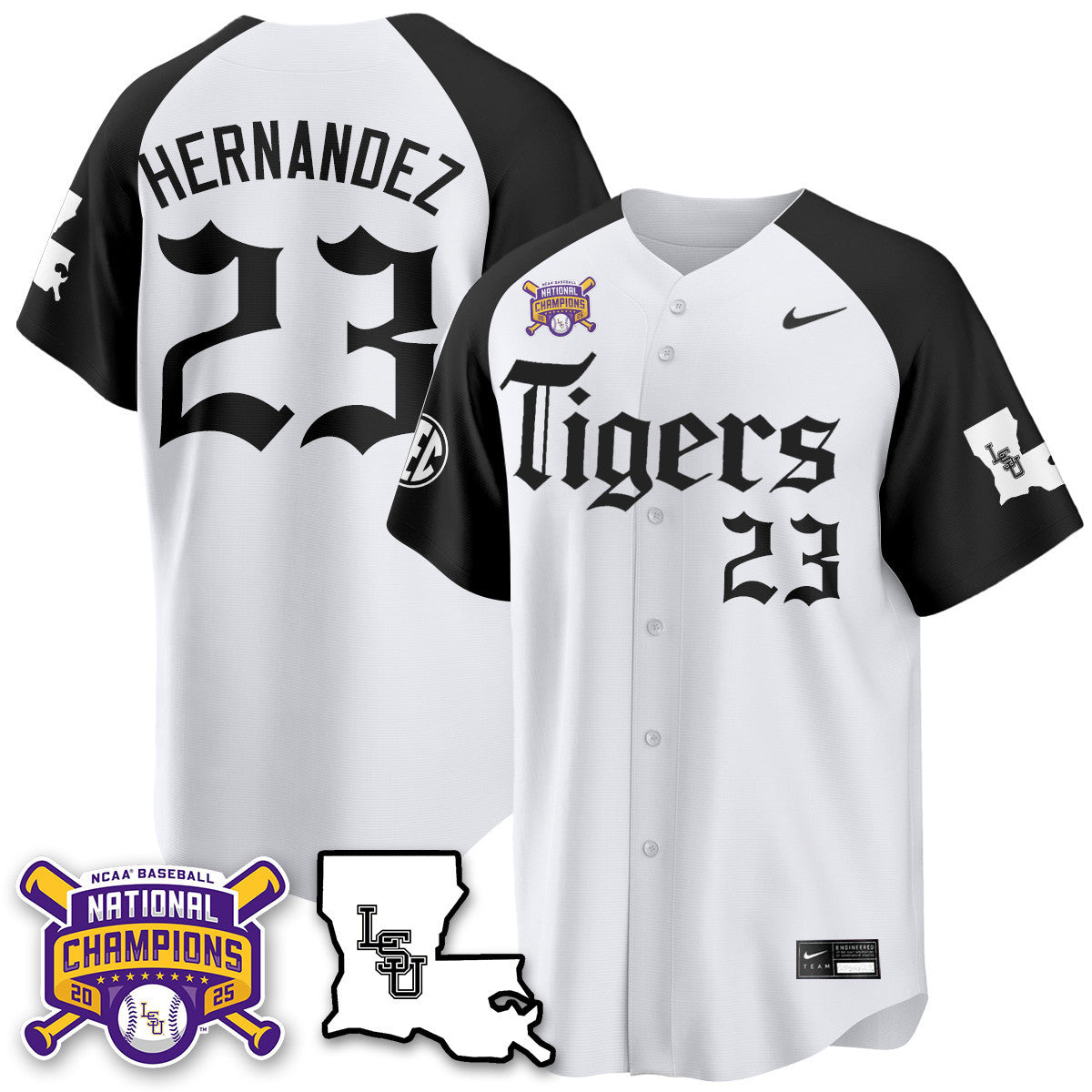LSU 2025 World Series Champions 'Gothic Geaux Edition' Jersey - Stitched