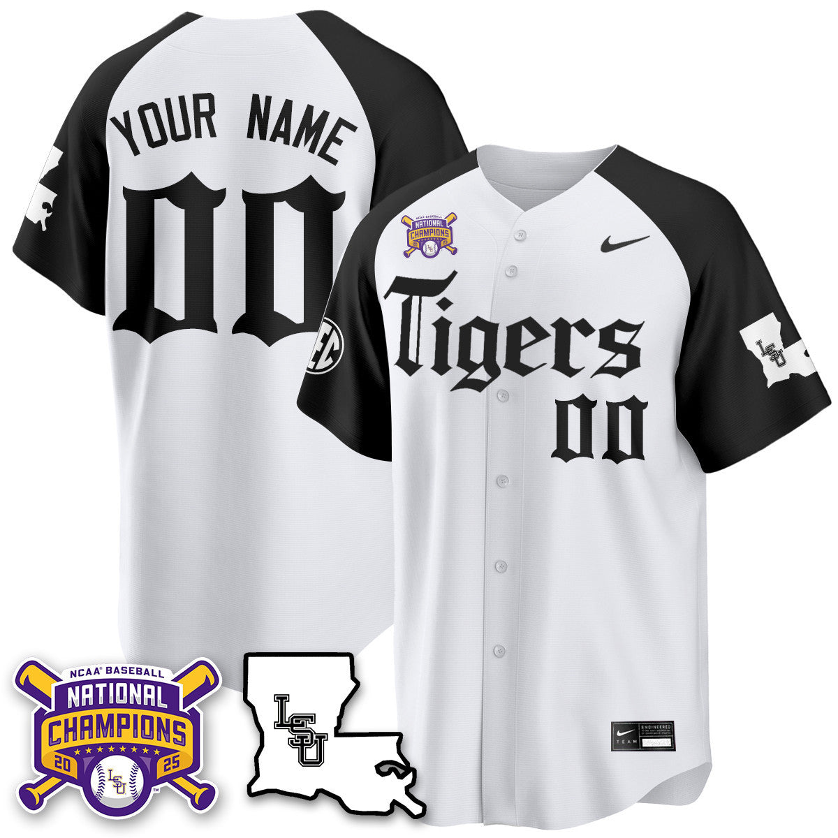 LSU 2025 World Series Champions 'Gothic Geaux Edition' Jersey - Stitched