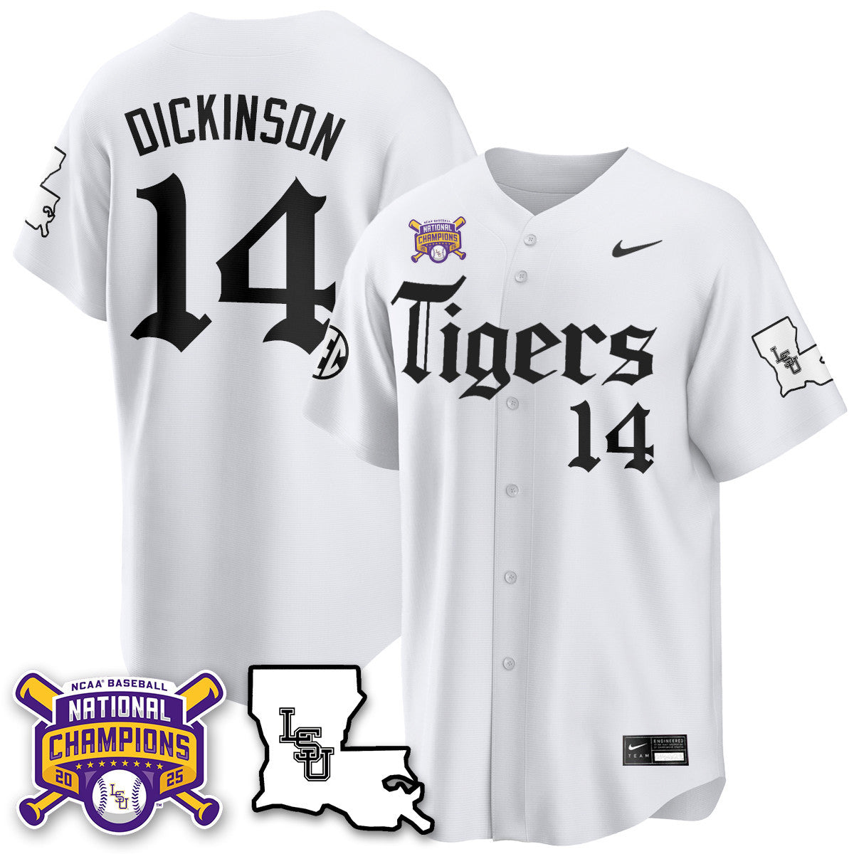 LSU 2025 World Series Champions 'Gothic Geaux Edition' Jersey - Stitched