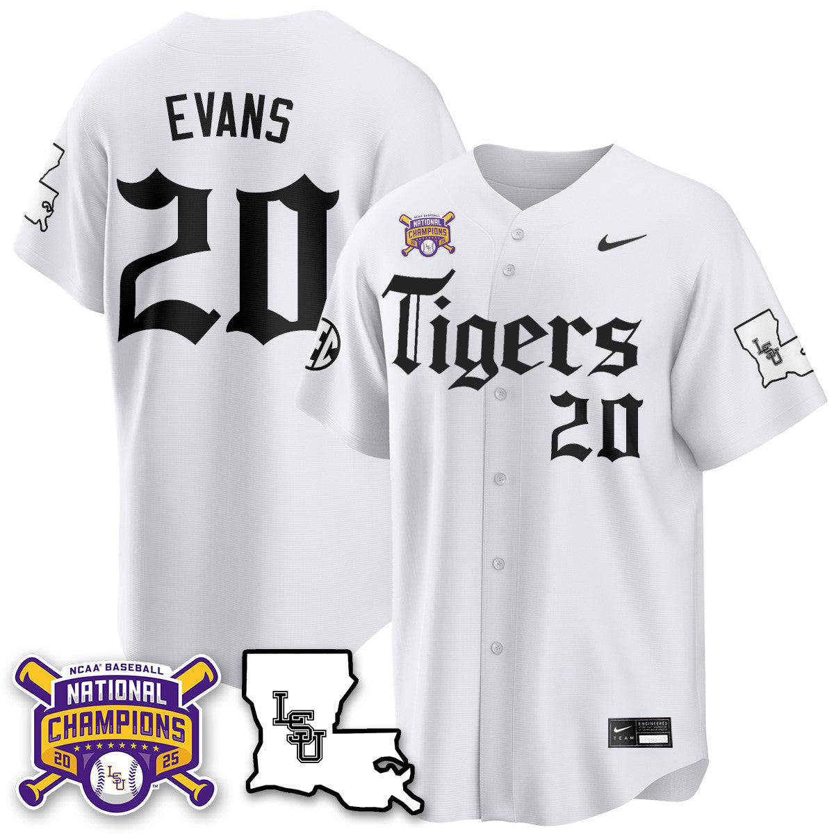 LSU 2025 World Series Champions 'Gothic Geaux Edition' Jersey - Stitched