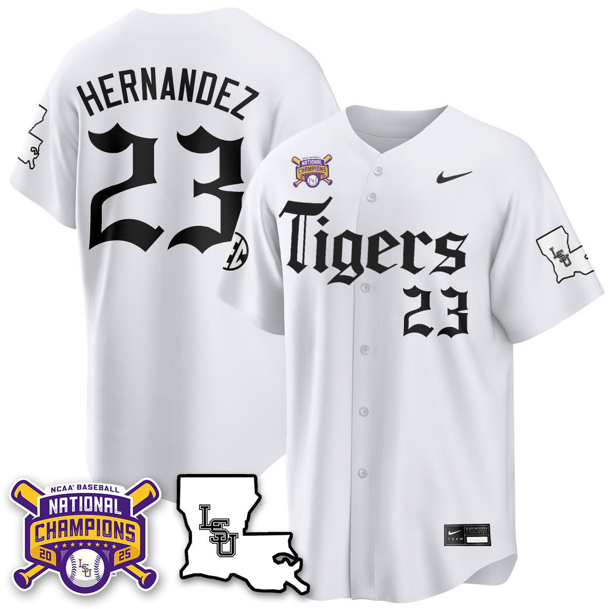 LSU 2025 World Series Champions 'Gothic Geaux Edition' Jersey - Stitched