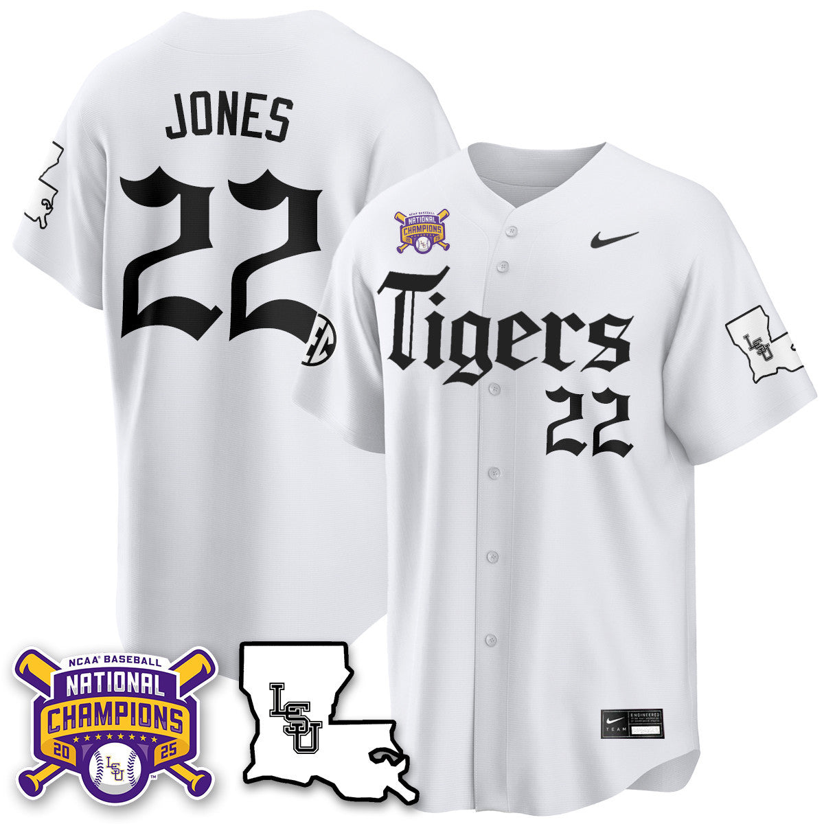 LSU 2025 World Series Champions 'Gothic Geaux Edition' Jersey - Stitched