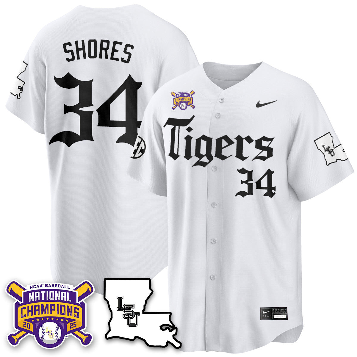 LSU 2025 World Series Champions 'Gothic Geaux Edition' Jersey - Stitched