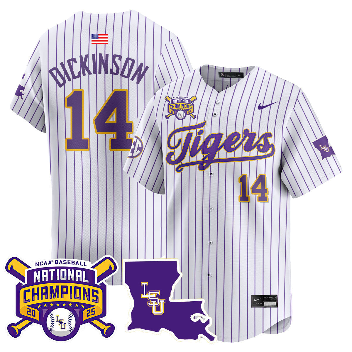 LSU 2025 World Series Champions Limited Jersey - Stitched
