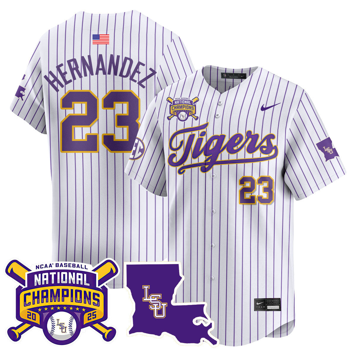 LSU 2025 World Series Champions Limited Jersey - Stitched