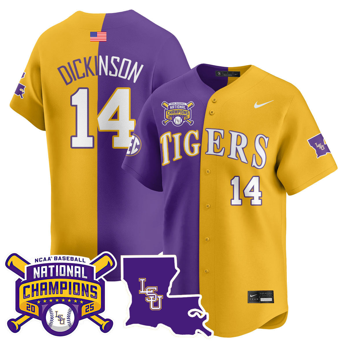 LSU 2025 World Series Champions Limited Jersey - Stitched