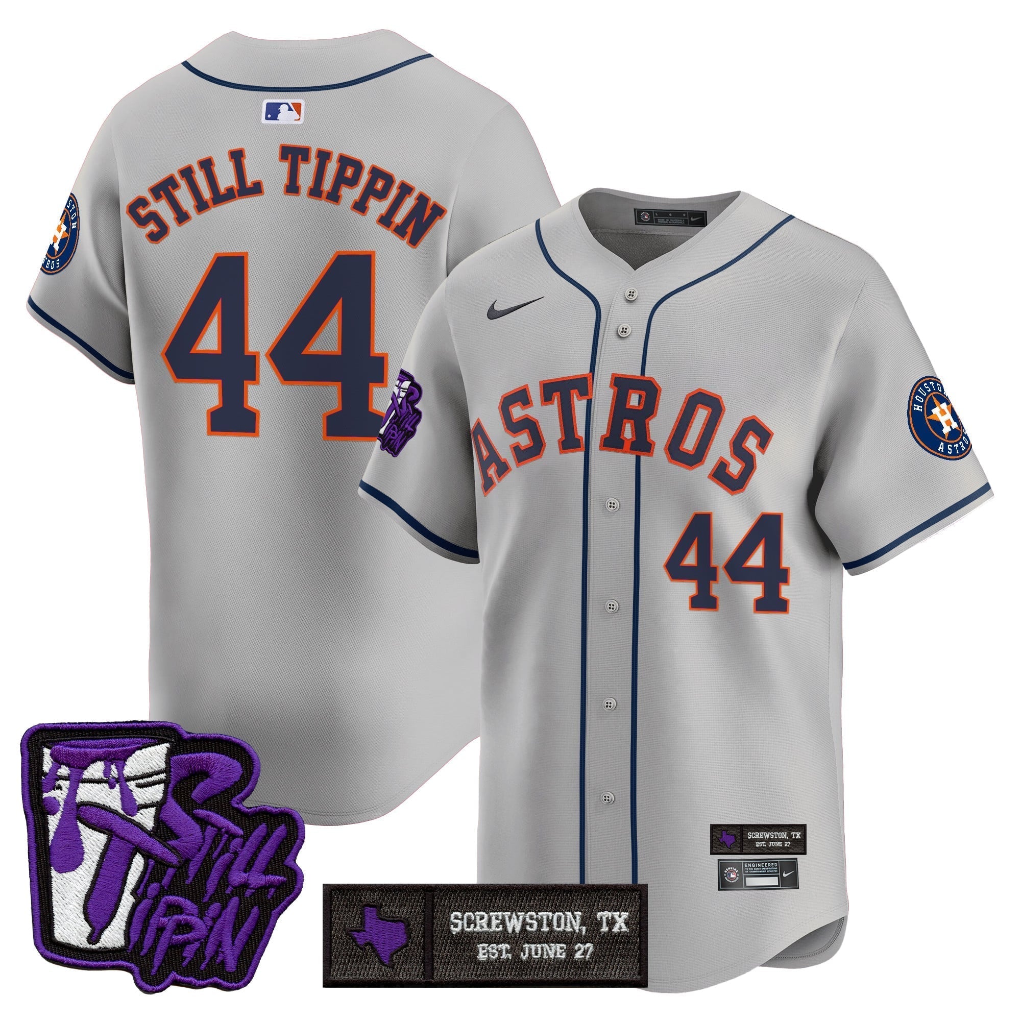 HOU DJ Screw Still Tippin Purple Patch Vapor Premier Limited Jersey - Stitched