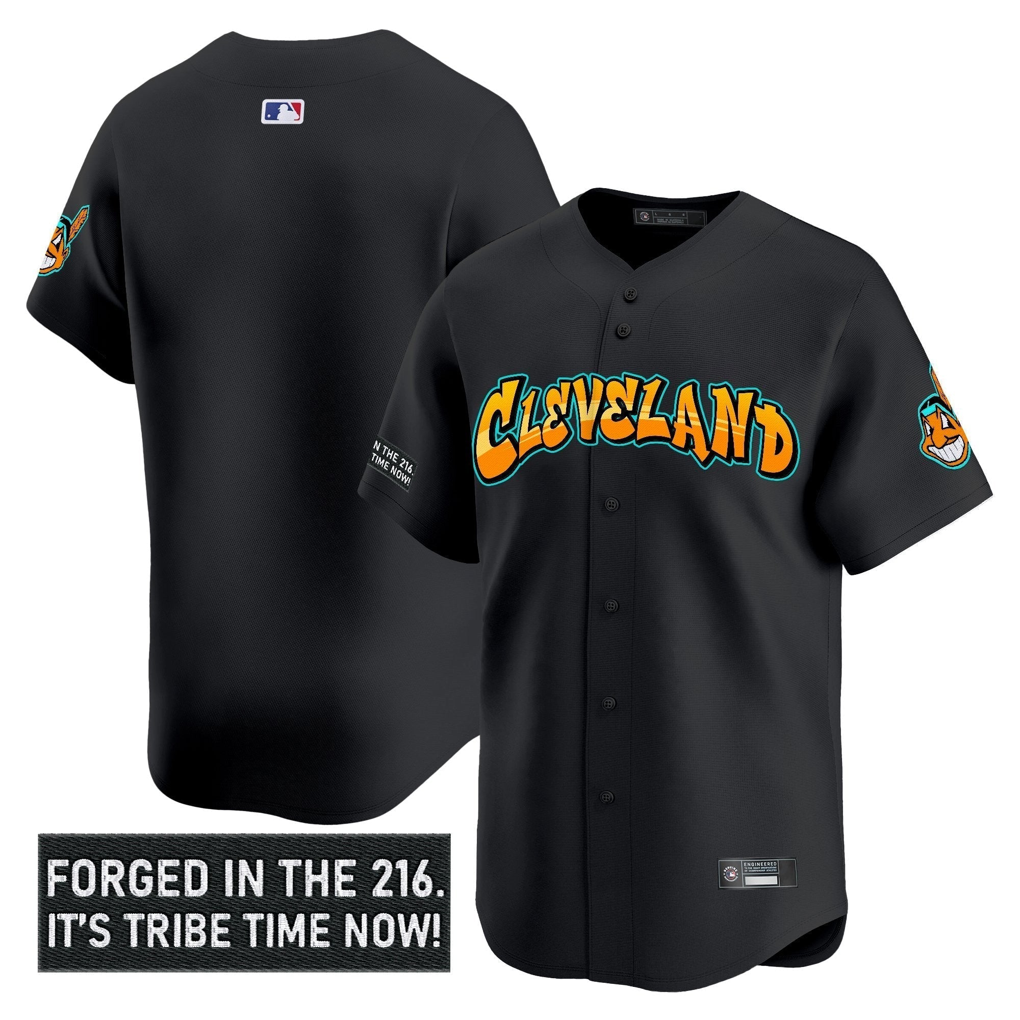Cleveland Indians 'Graffiti 216 Ink Edition' Vapor Premier Limited Jersey - Stitched
