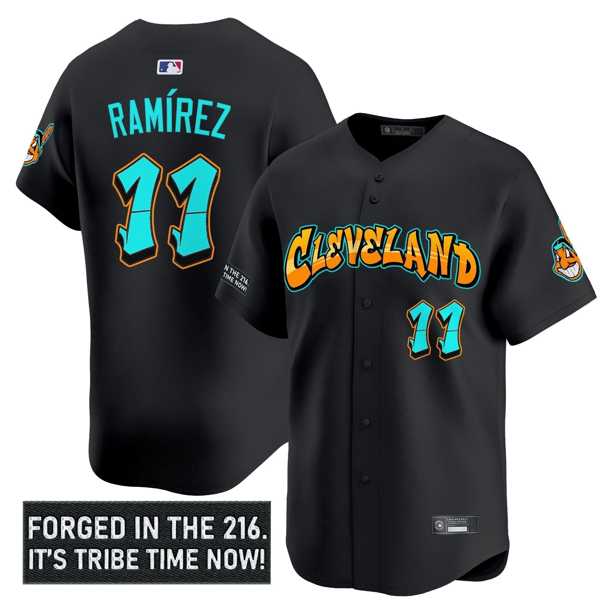 Cleveland Indians 'Graffiti 216 Ink Edition' Vapor Premier Limited Jersey - Stitched