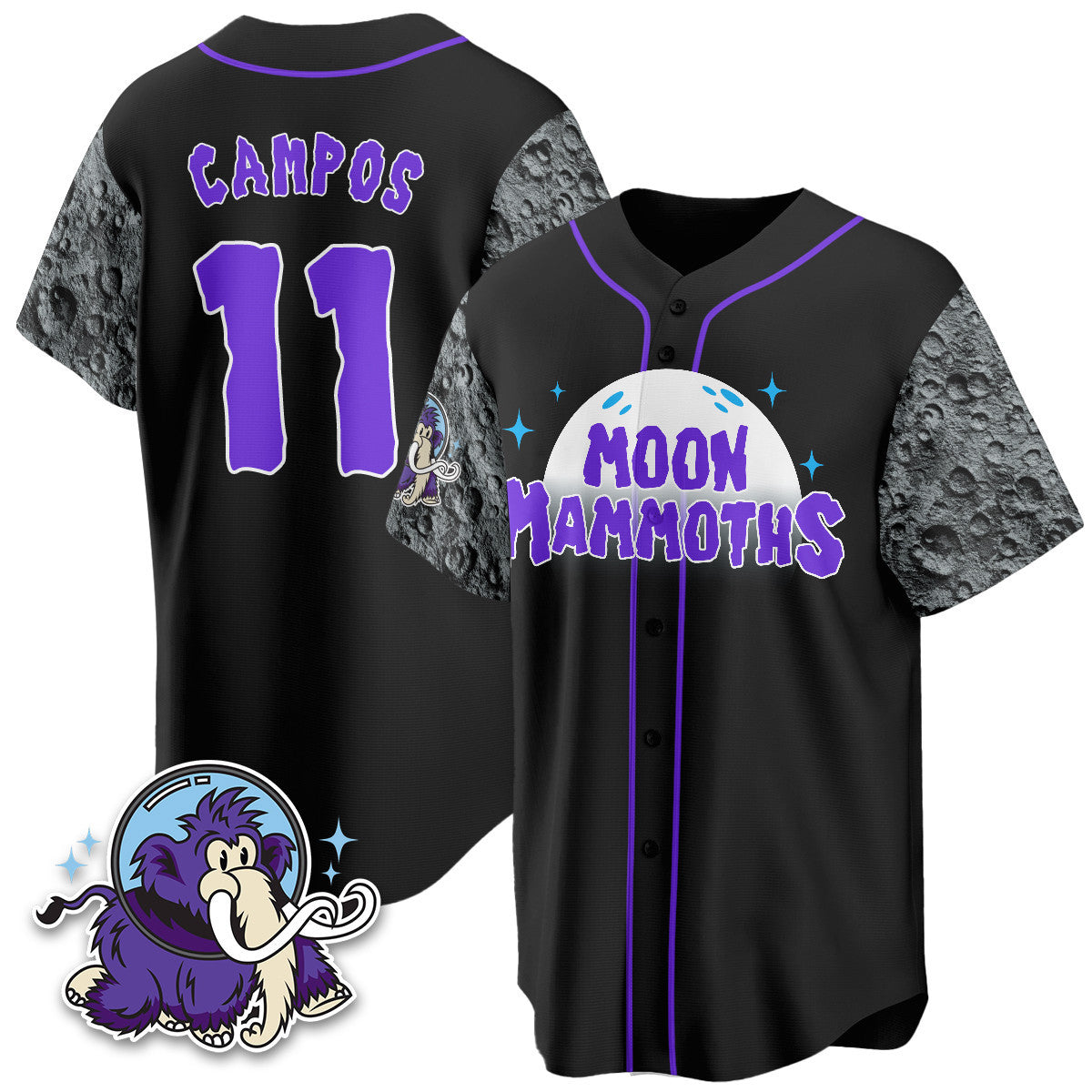 Erie SeaWolves 2025 Moon Mammoths Alternate Jersey - Stitched