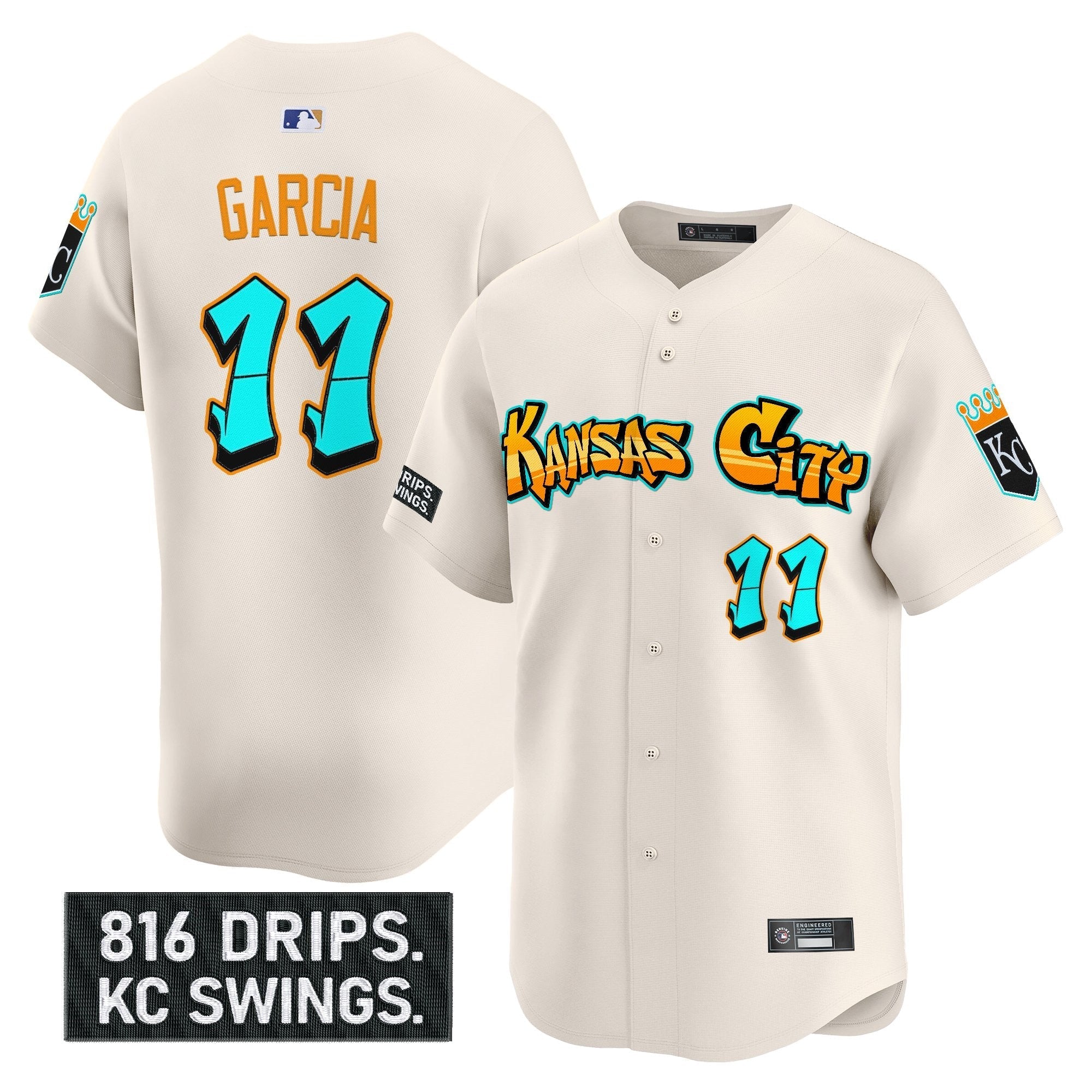 KC 'Graffiti Crown Drop Edition' Vapor Premier Limited Jersey - Stitched