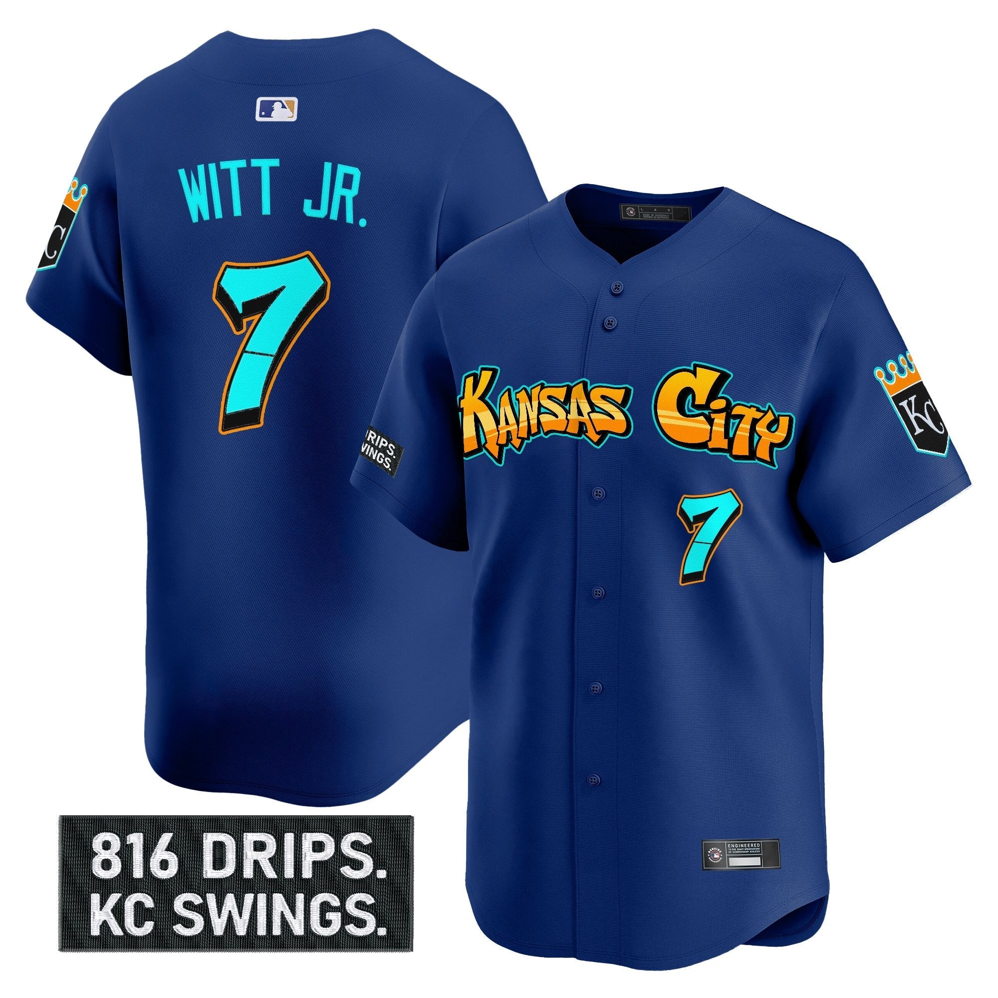 KC 'Graffiti Crown Drop Edition' Vapor Premier Limited Jersey - Stitched